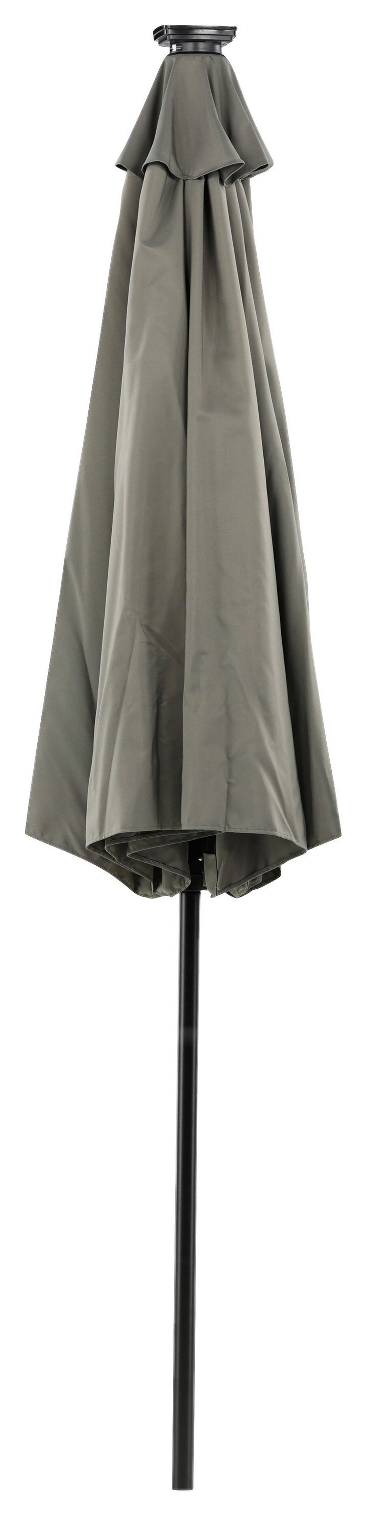 Sonnenschirm Sabal Dm: 270 Cm H: 241cm Grau - Schwarz/Grau, KONVENTIONELL (270/241/270cm) - Gardenson
