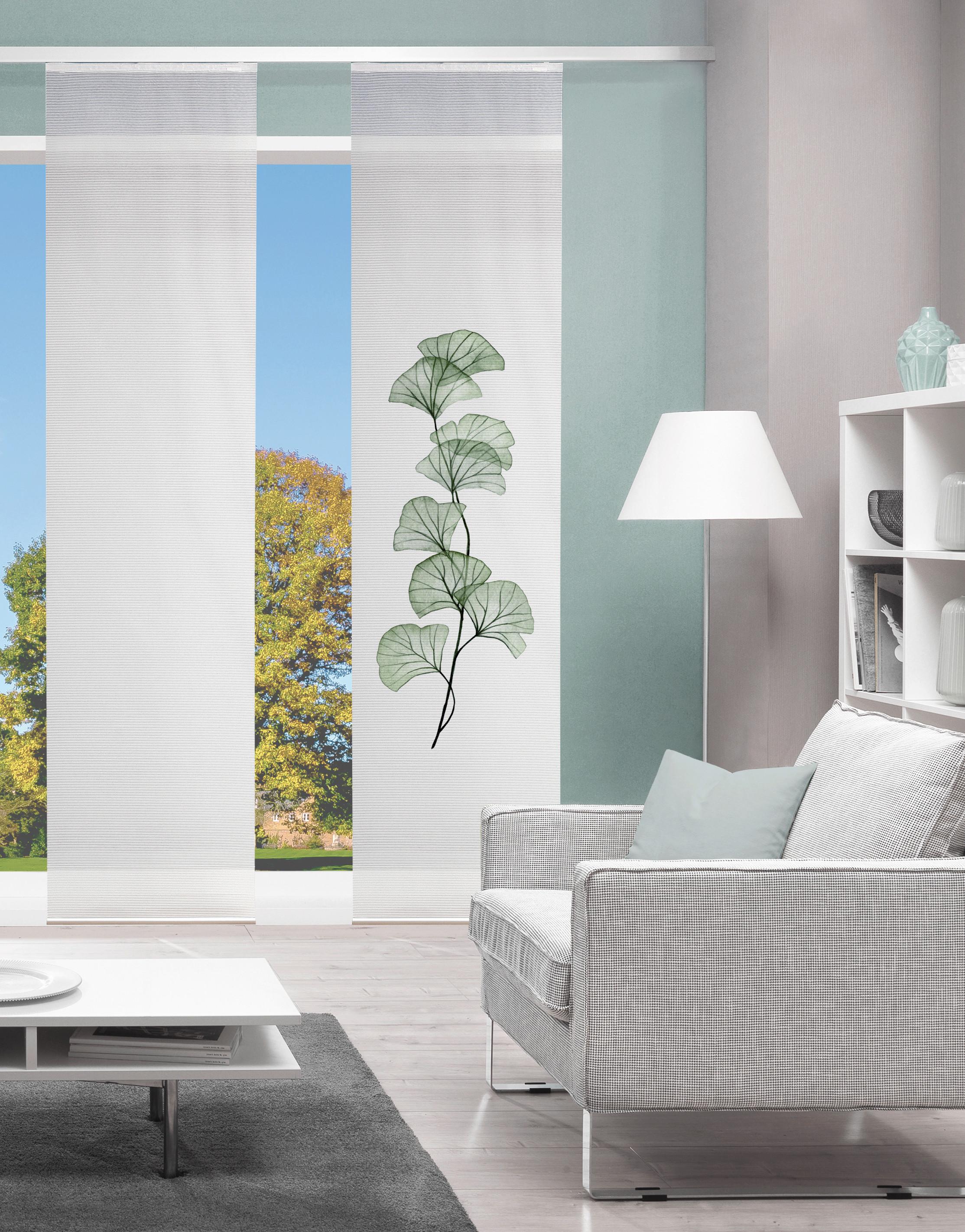 Flächenvorhang Berto - Salbeigrün, Natur, Textil (60/260cm)