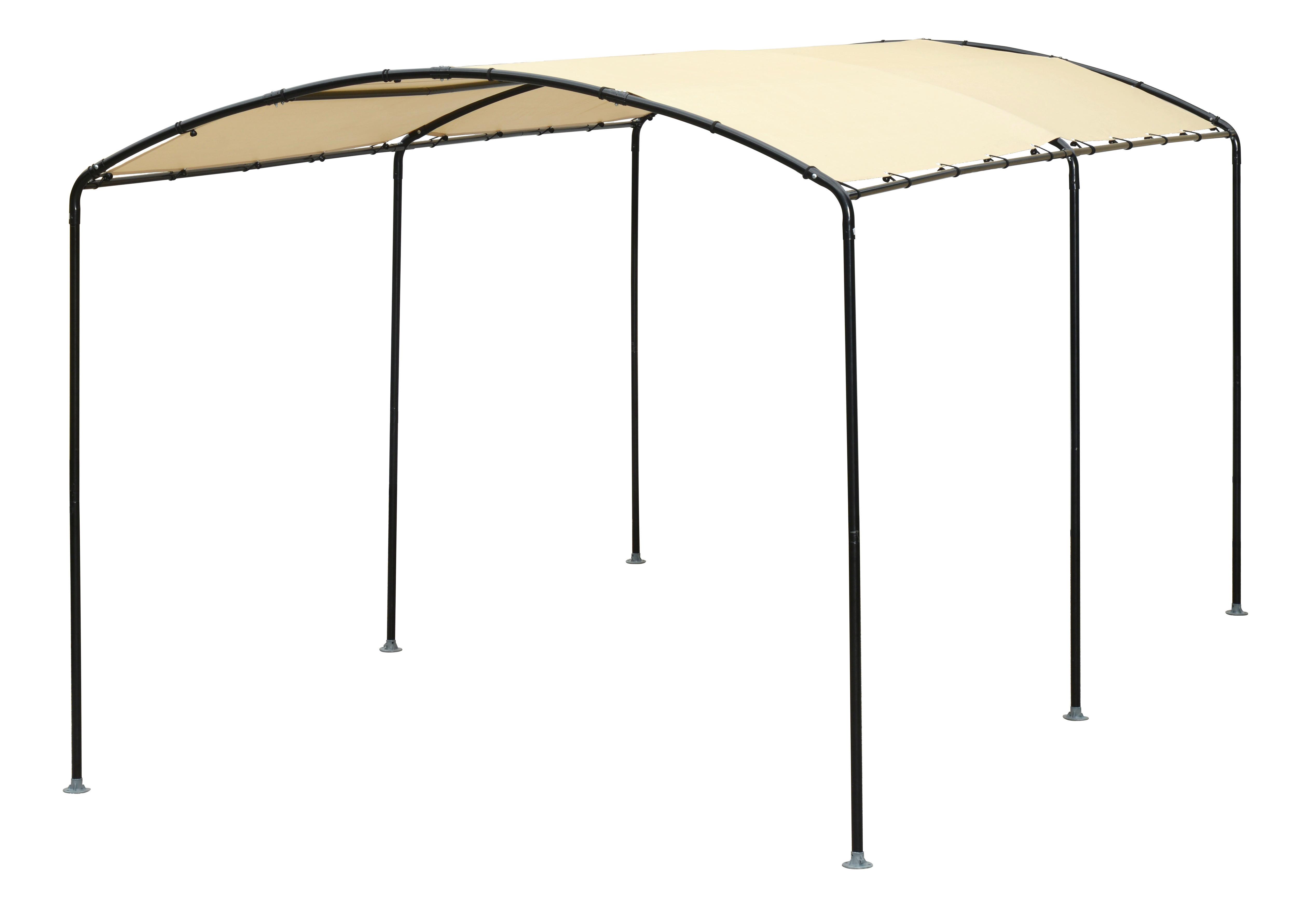Carport Unterstand Sand Schwarz/Beige, 270 cm - Beige/Schwarz, Basics, Kunststoff/Metall (270/240/490cm)