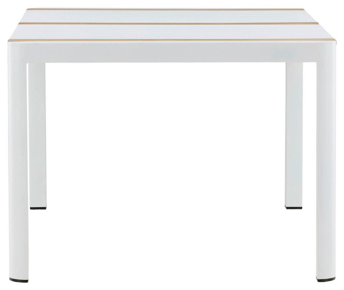 Gartentisch Togo Teakholz/metall L 90 Cm - Weiß, KONVENTIONELL, Holz/Metall (150/90/75cm) - Gardenson
