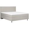 Boxspringbett mit Topper 180x200 cm Wels, Beige - Beige/Schwarz, MODERN, Textil (180/200cm) - MID.YOU