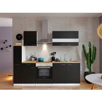 Küchenblock Malia Küchenblock 240 Cm - Nussbaumfarben/Schwarz, Basics, Holzwerkstoff (240cm) - Respekta