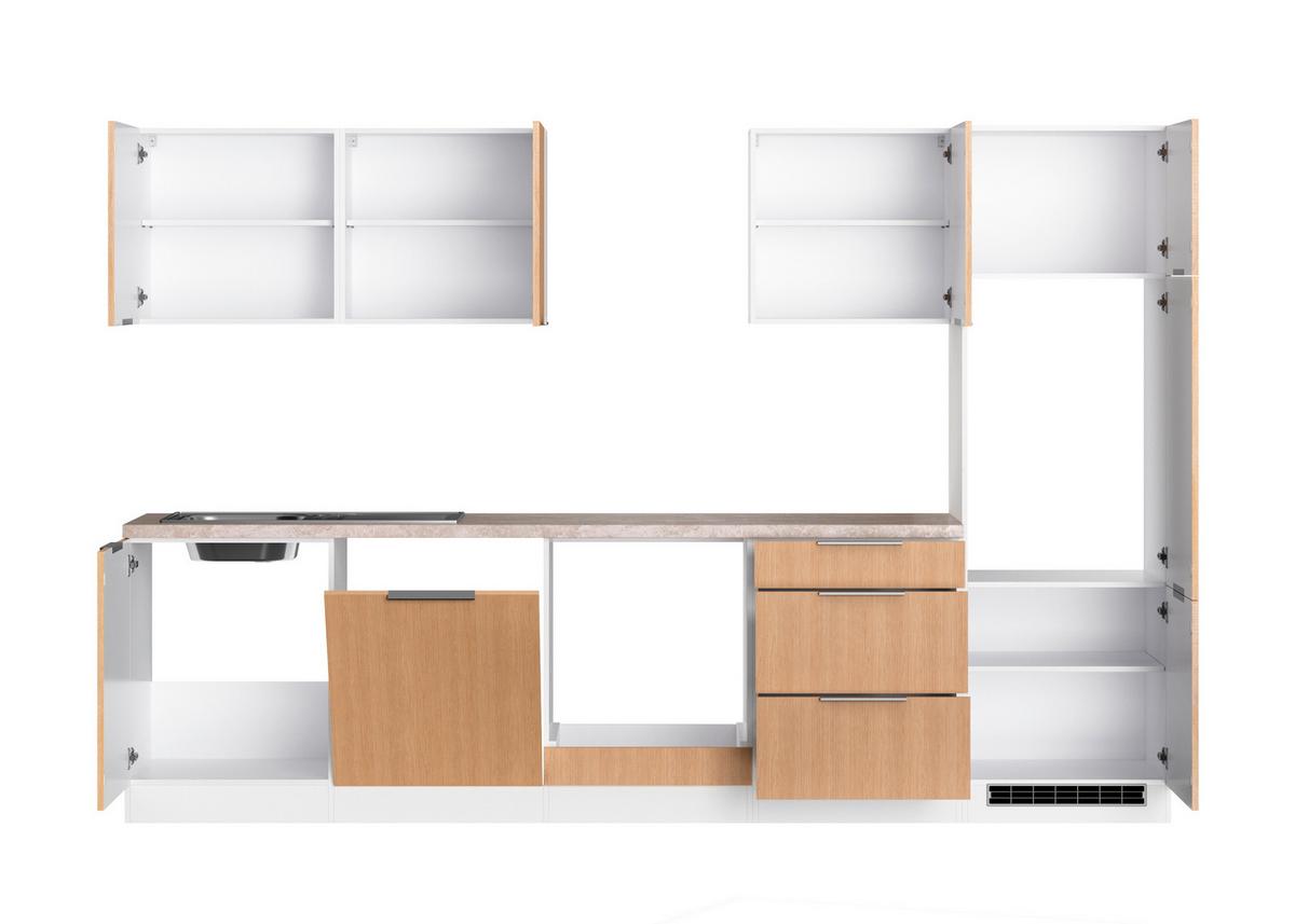 Küchenleerblock Glasgow Eichefarben/weiß B: 300 Cm - Eichefarben/Beige, LIFESTYLE, Holzwerkstoff (300cm) - Held