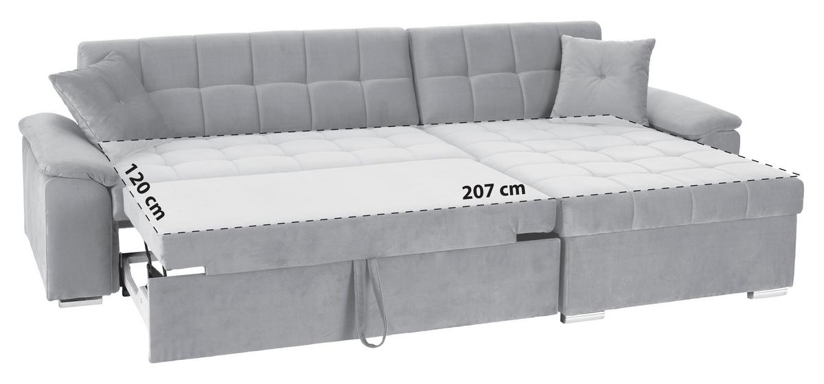 Ecksofa Bali senfgelb, 208x120cm - Senfgelb, Trend, Textil (257/167cm) - Livetastic