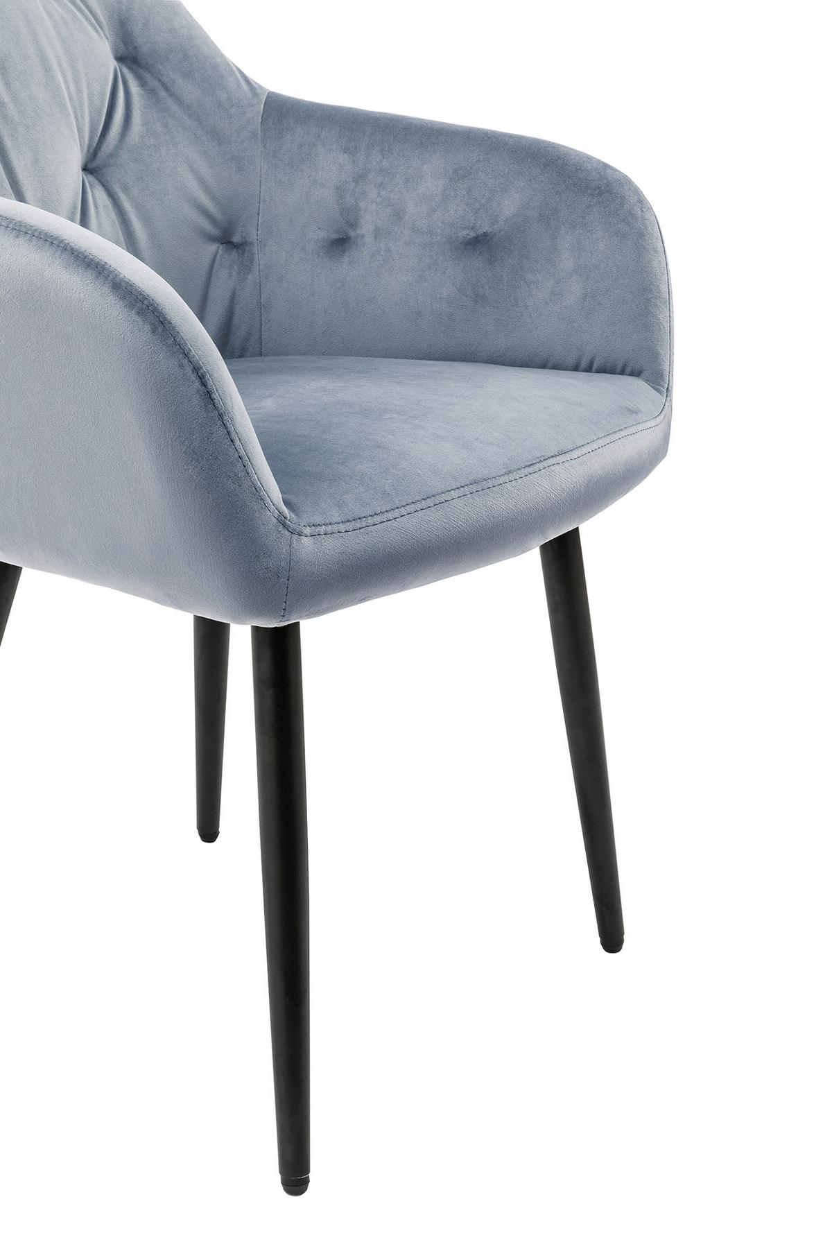 Armlehnstuhl Hellgrau B: 61 Cm - Hellgrau/Schwarz, MODERN, Textil/Metall (61/85/45cm) - Livetastic