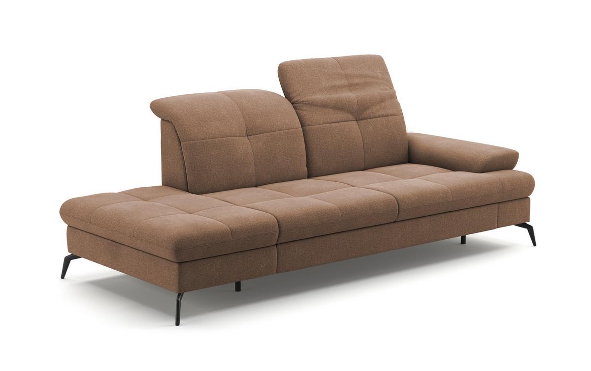 Récamiere Amica E, Hellbraun B: 231 Cm - Hellbraun/Schwarz, KONVENTIONELL, Textil (231/90/122cm) - Sit & More