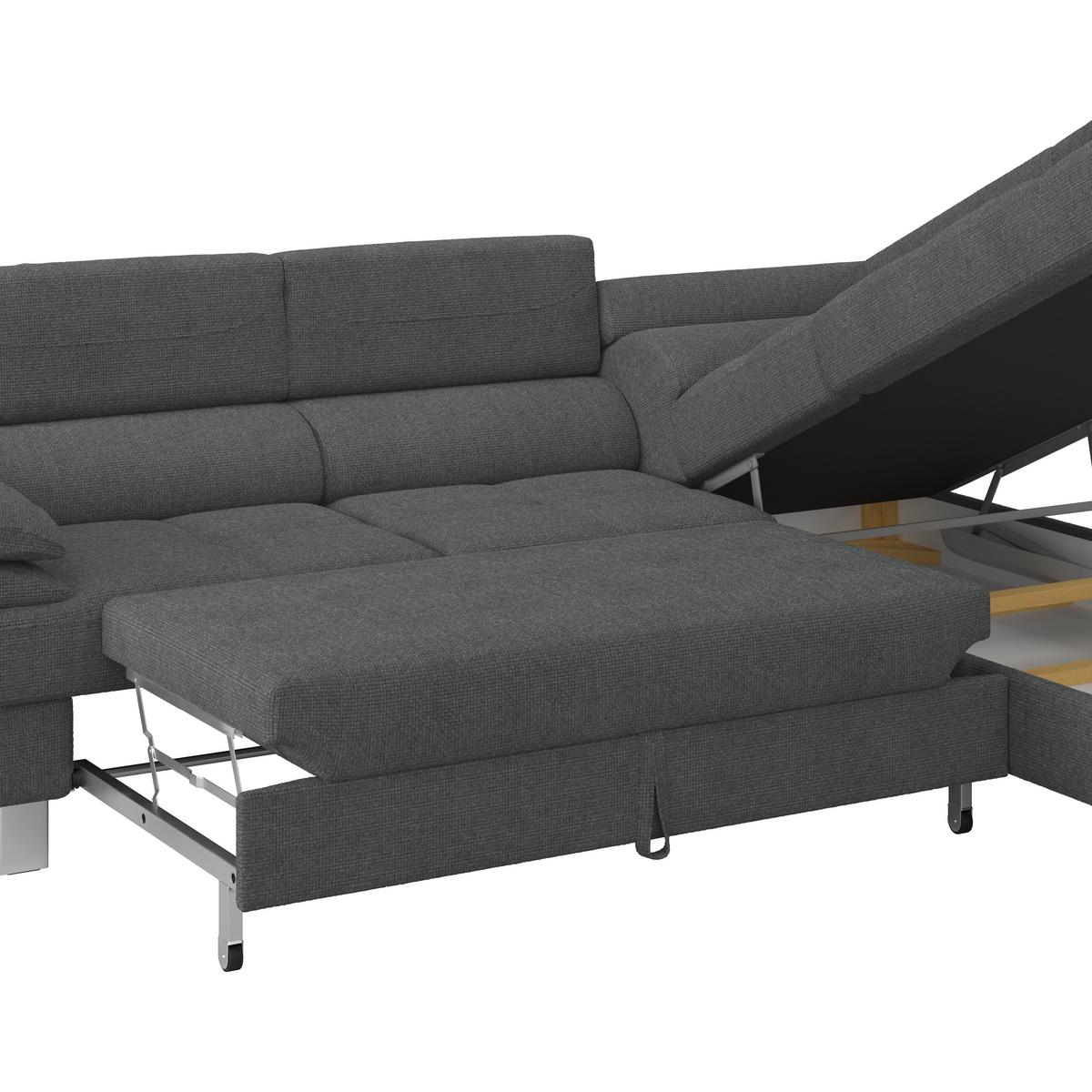 Ecksofa Savona - Anthrazit, MODERN, Textil (270/230cm) - Ondega