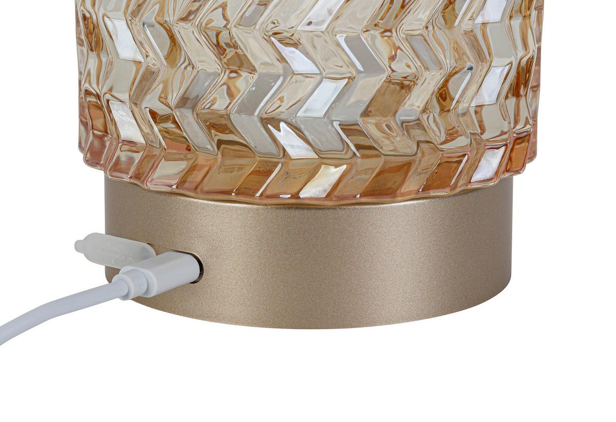 STOLNÍ LAMPA NA BATERIE AMBU - jantarové barvy/cappuccino, Moderní, kov/plast (11/14,5cm) - Mömax