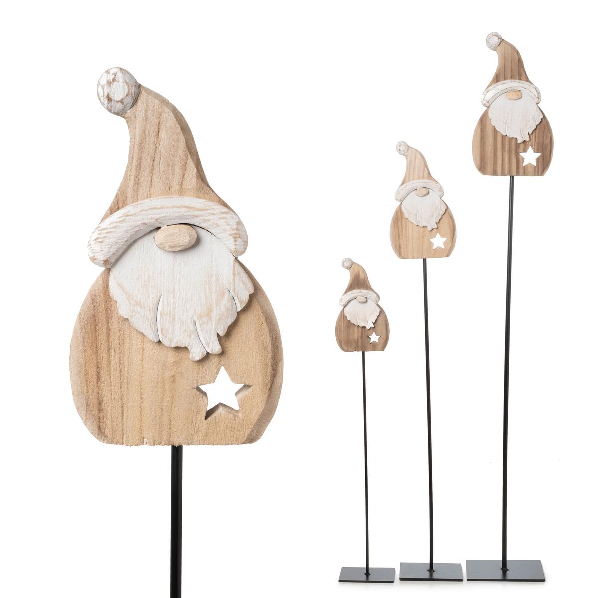 Weihnachtsmann Claus - Schwarz/Naturfarben, Basics, Holz/Metall (14,5/10/96cm)