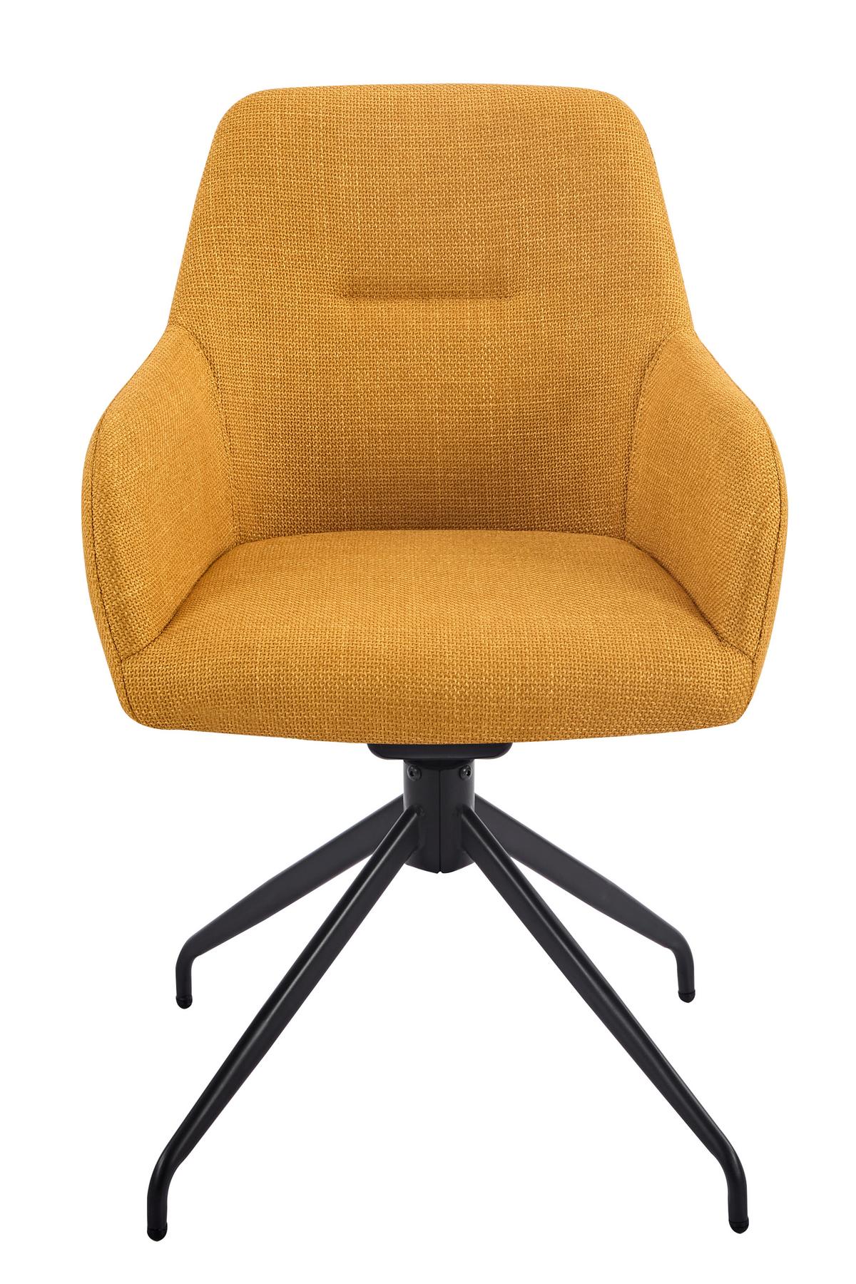 Armlehnstuhl-Set Triest S 2er-Set - Gelb/Schwarz, MODERN, Textil/Metall (56/83/60cm) - MID.YOU