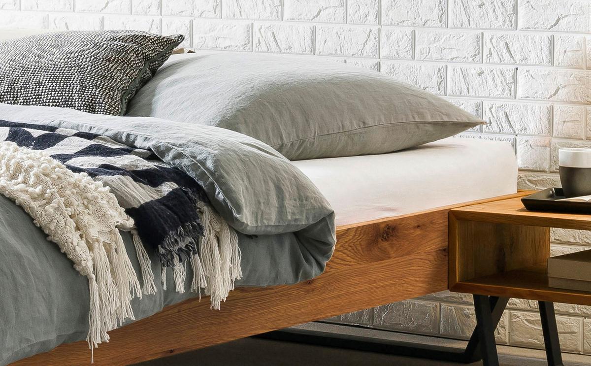 Bett Ostino Anthrazit/wildeiche 180x200 Cm - Wildeiche/Anthrazit, KONVENTIONELL, Holz (180/200cm) - Hasena