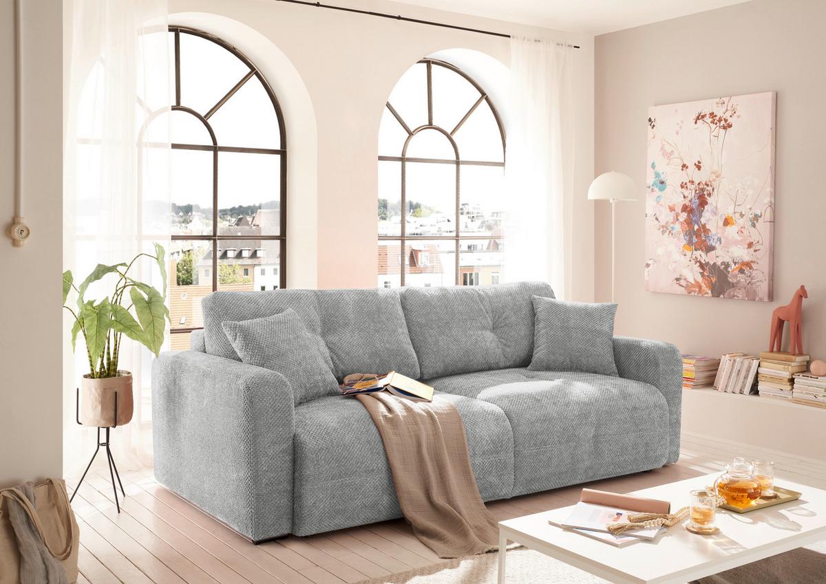 Schlafsofa Bullet Grau B: 235 cm - Schwarz/Grau, KONVENTIONELL, Textil (235/88/120cm) - MID.YOU
