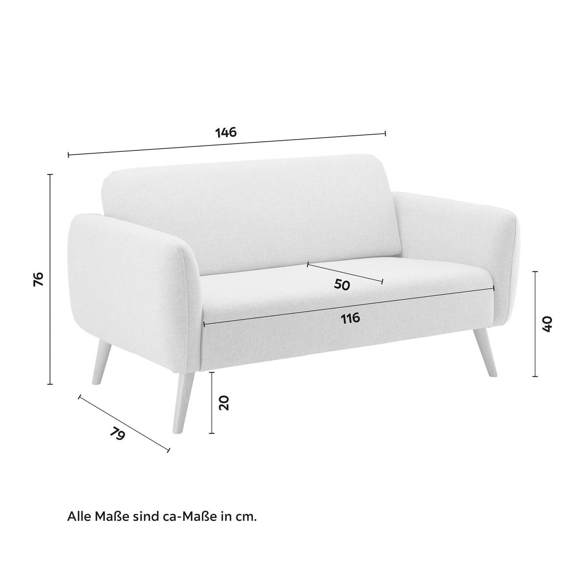 Pohovka PIA světle šedá - světle šedá/přírodní barvy, Moderní, dřevo/textil (146/76/75cm) - Bessagi Home