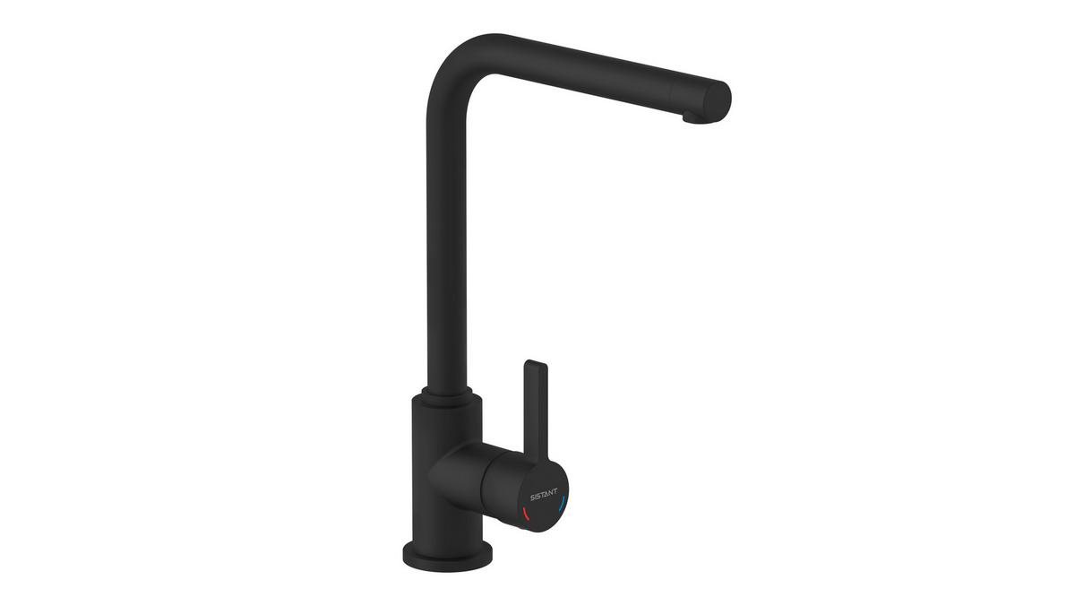 Küchenarmatur Dublin Schwarz Matt 360° Schwenkbar Hochdruck - Schwarz, Basics, Metall (33,5cm) - Sistant
