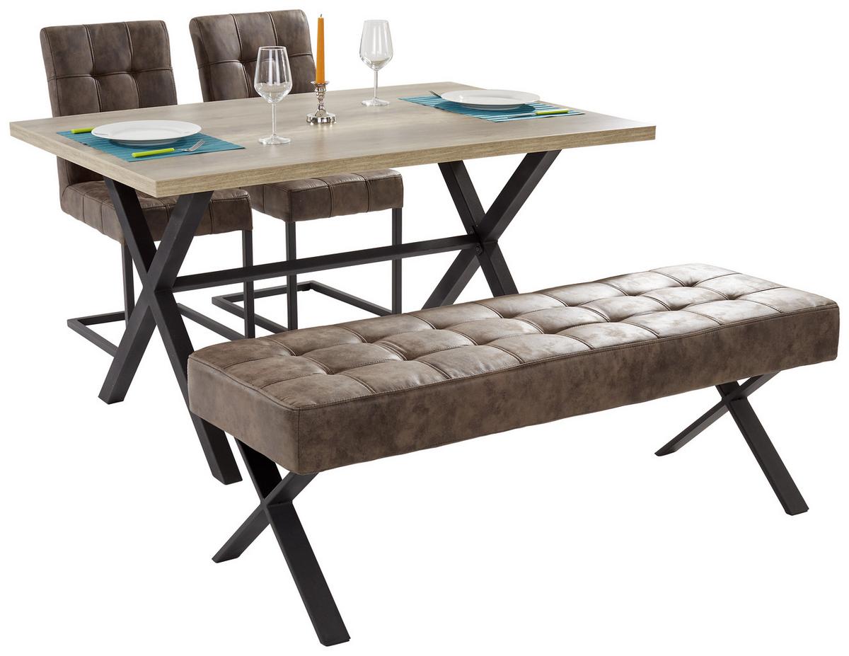 Étkezőasztal Bonny T - tölgyfa/antracit, Konventionell, faalapú anyag/fém (140/75/90cm)