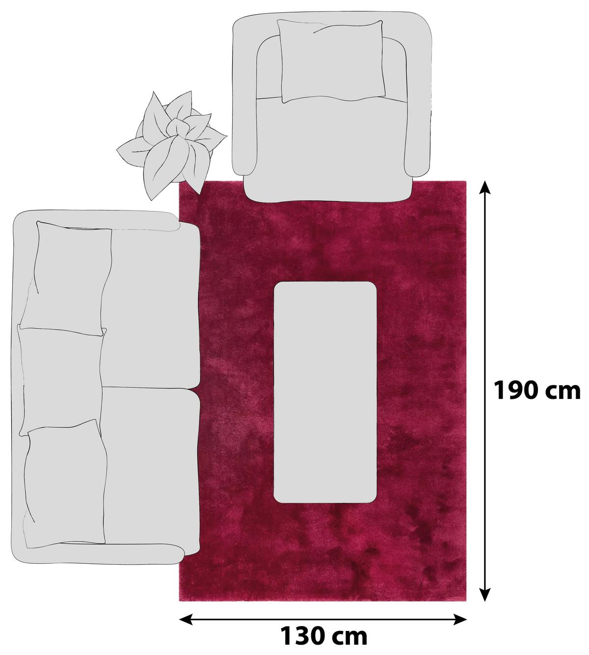 Hochflorteppich Relaxx Rot 130x190 cm - Rot, Basics, Textil (130/190cm) - Esprit