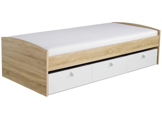 Jugend-Stauraumbett Point 90x200 Eiche/Weiß - Weiß/Sonoma Eiche, MODERN, Holzwerkstoff (95/55/206cm) Jugend-Stauraumbett Point 90x200 Eiche/Weiß - Weiß/Sonoma Eiche, MODERN, Holzwerkstoff (95/55/206cm)