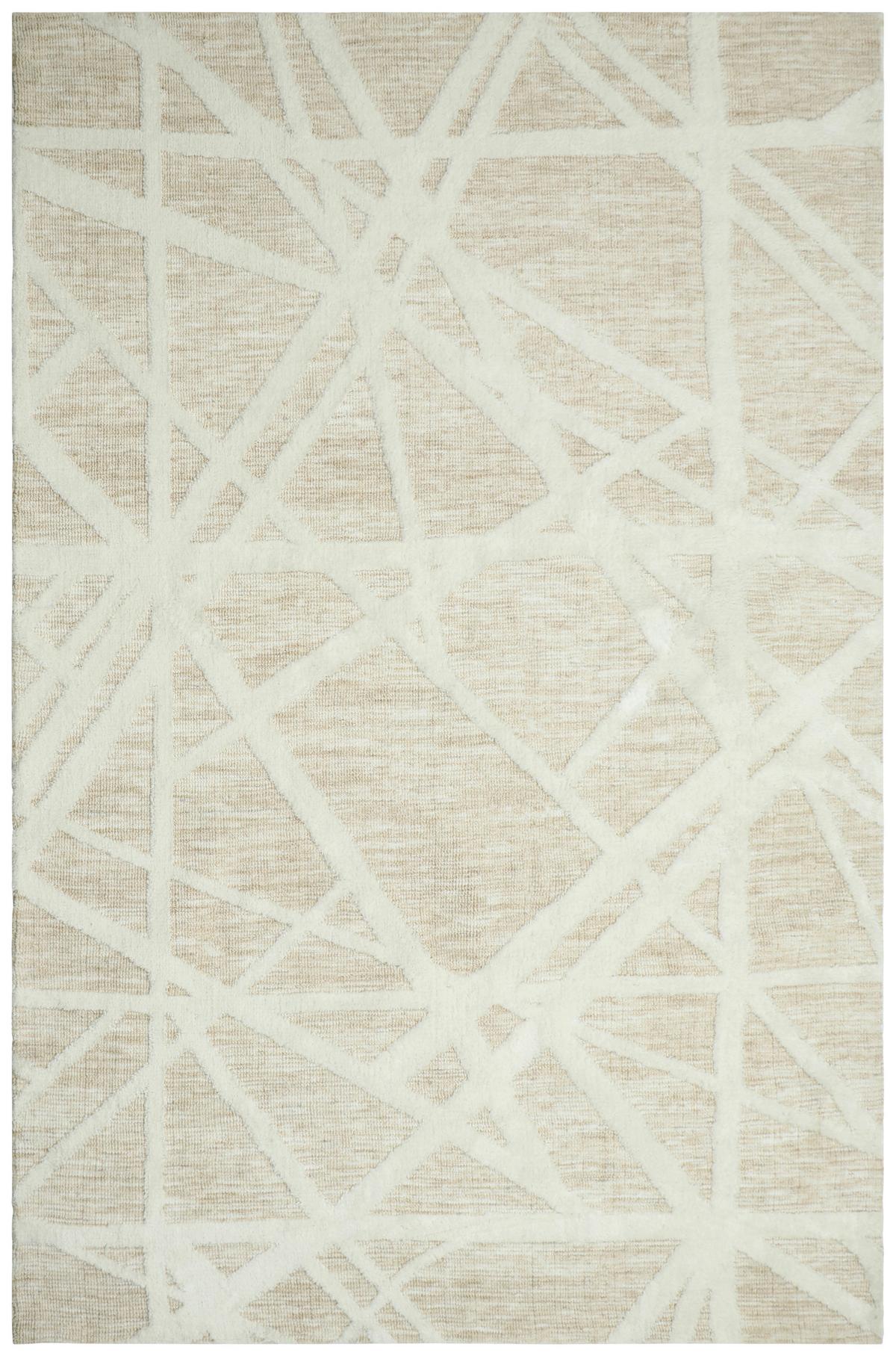 Teppich Verona Cutloop Beige Weiß - Beige/Weiß, Basics, Textil (190/290cm)