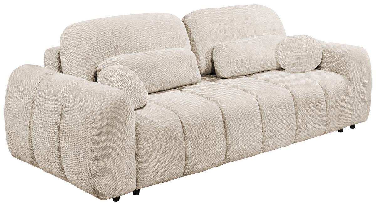 Schlafsofa Bubble Beige B: 256 Cm - Beige/Schwarz, Design, Textil (256/76/112cm) - MID.YOU