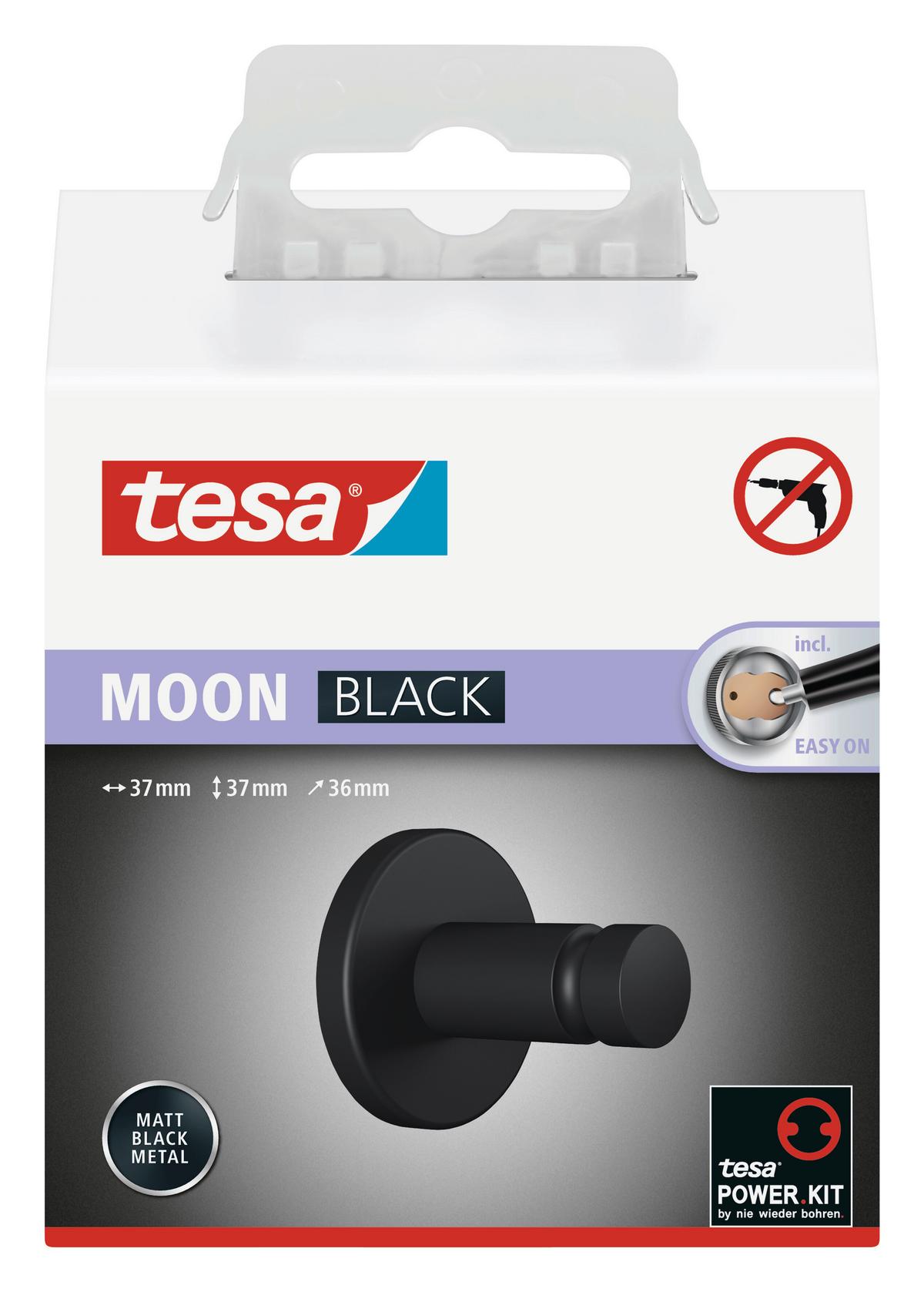 Wandhaken Moon Black 40563-00000-00 - Schwarz, Basics, Metall (3,7/3,6/3,7cm)