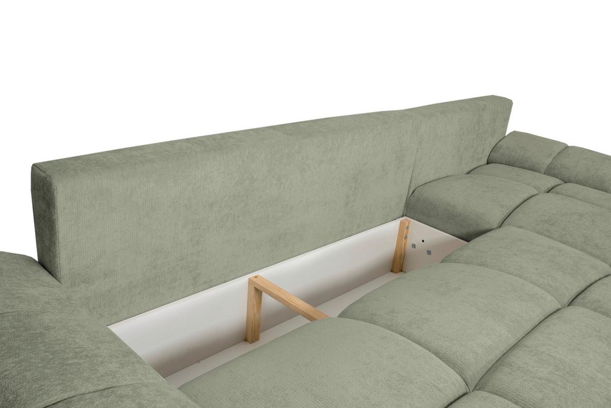 Rohová sedačka BONN, oboustranná,mátově zel.žinylka - černá/mátově zelená, Moderní, textil/plast (296/182cm)