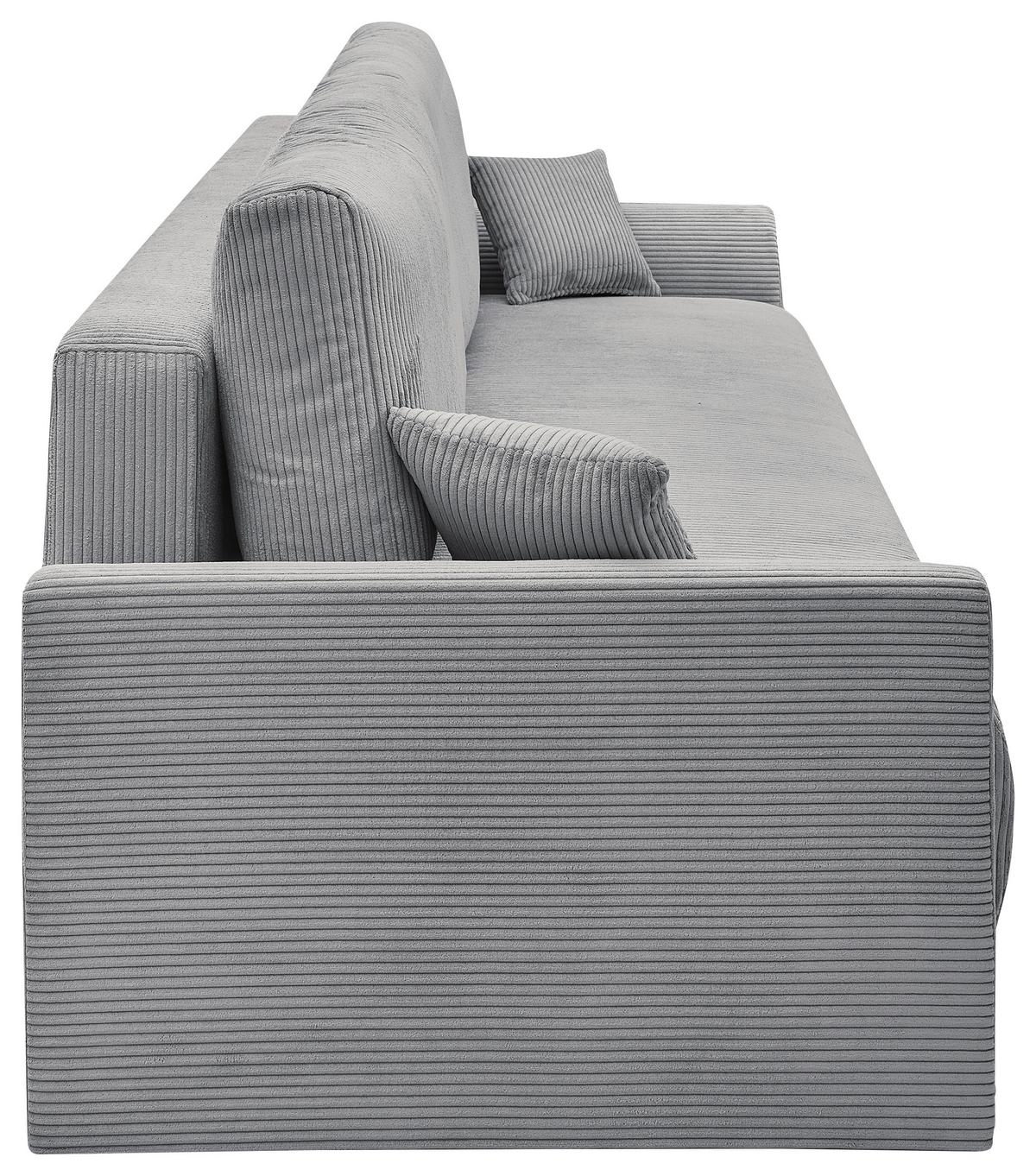 Rozkladacia pohovka KIM, sivý menčester - sivá, Modern, drevo (234/90/103cm)