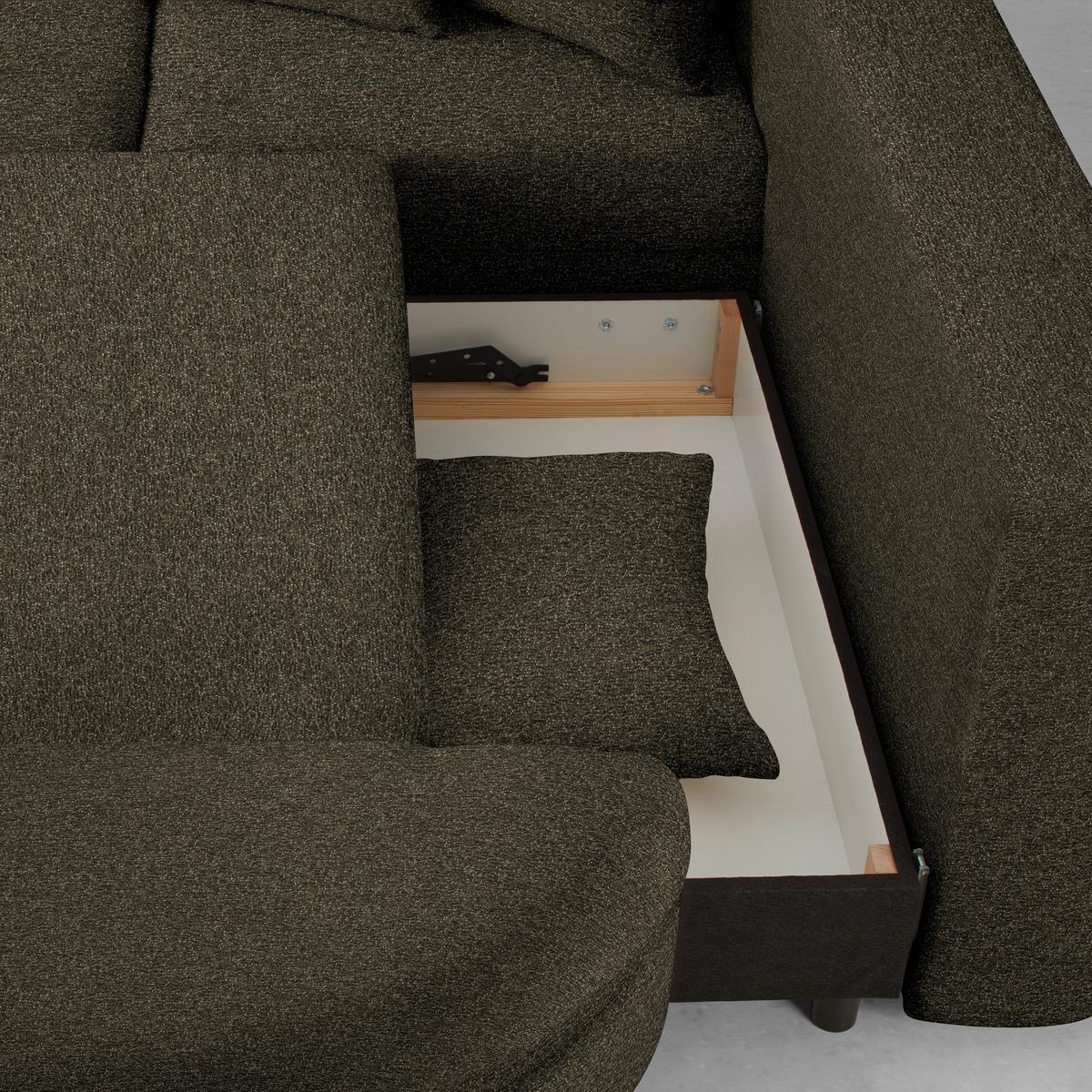 Rohová sedačka AXEL, pravá, tmavě zelená tkanina - černá/tmavě zelená, Moderní, kov/textil (291/250cm) - Mömax