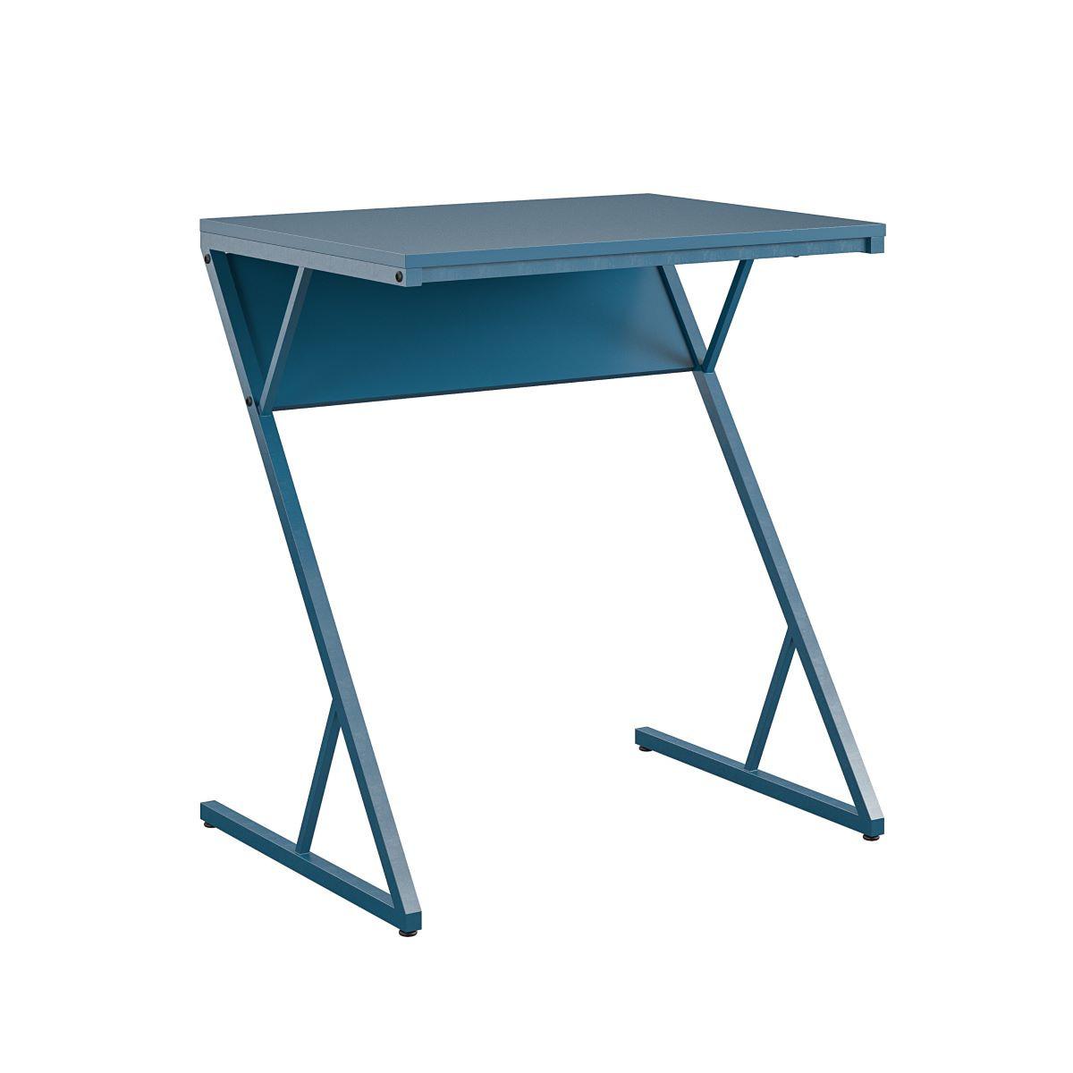 Schreibtisch Regal Blau B: 72 cm - Blau, Design, Holzwerkstoff/Metall (64/72/49cm) - MID.YOU