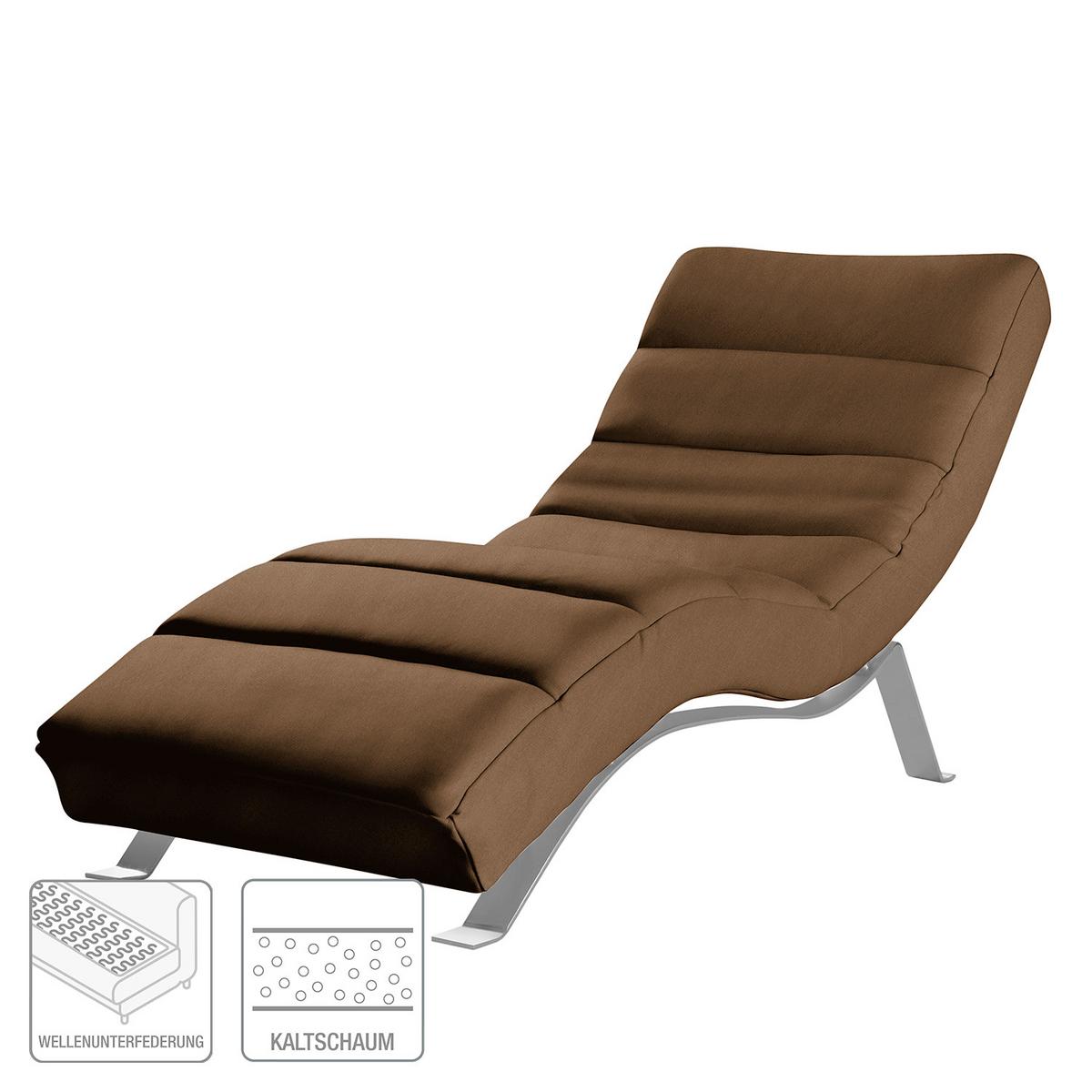 Relaxliege Swing Silver Dunkelbraun B: 65 cm - Dunkelbraun/Silberfarben, Design, Textil (65/65-95/171cm) - Livetastic
