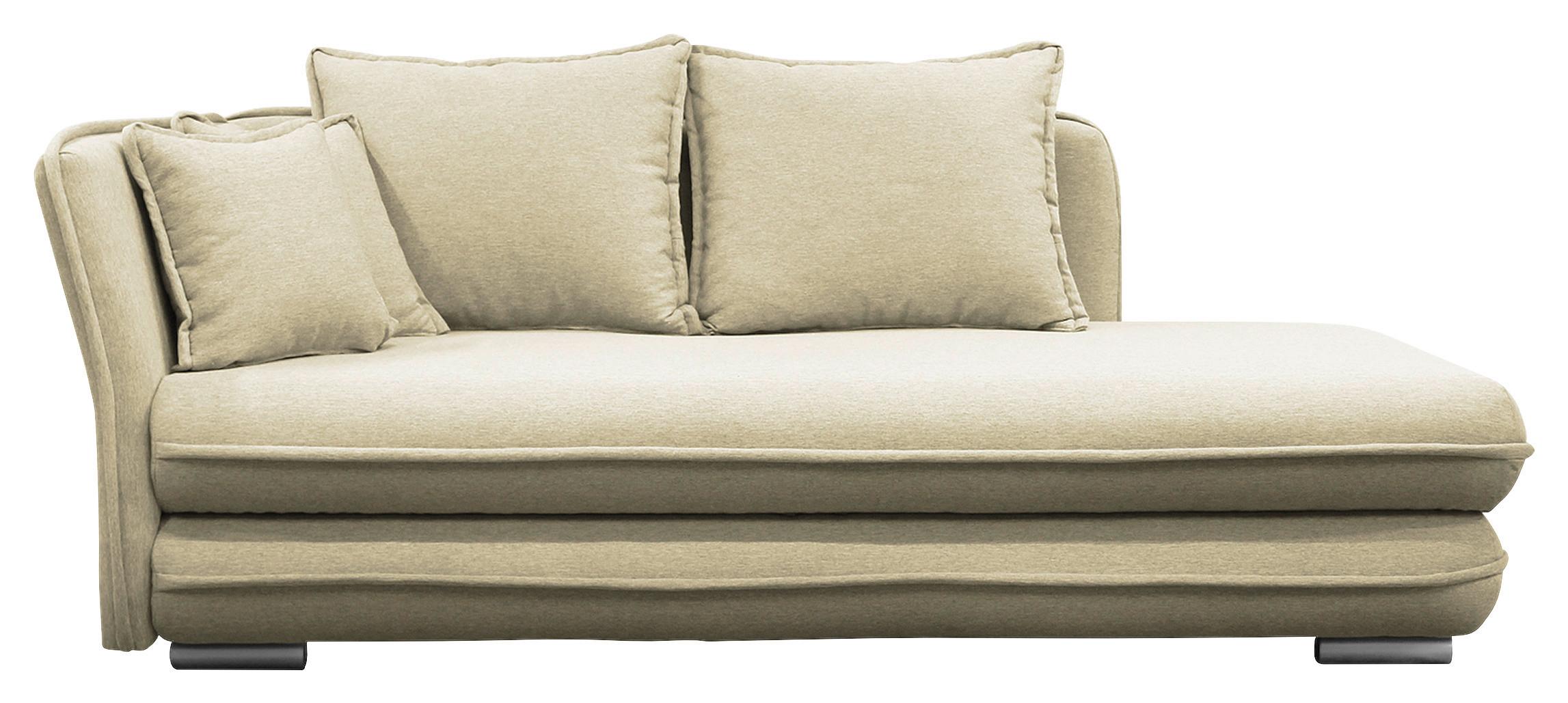 Relaxliege Latte L: 107 cm Creme mit Bettkasten - Silberfarben/Creme, Design, Textil (107/84-99/224cm) - MID.YOU