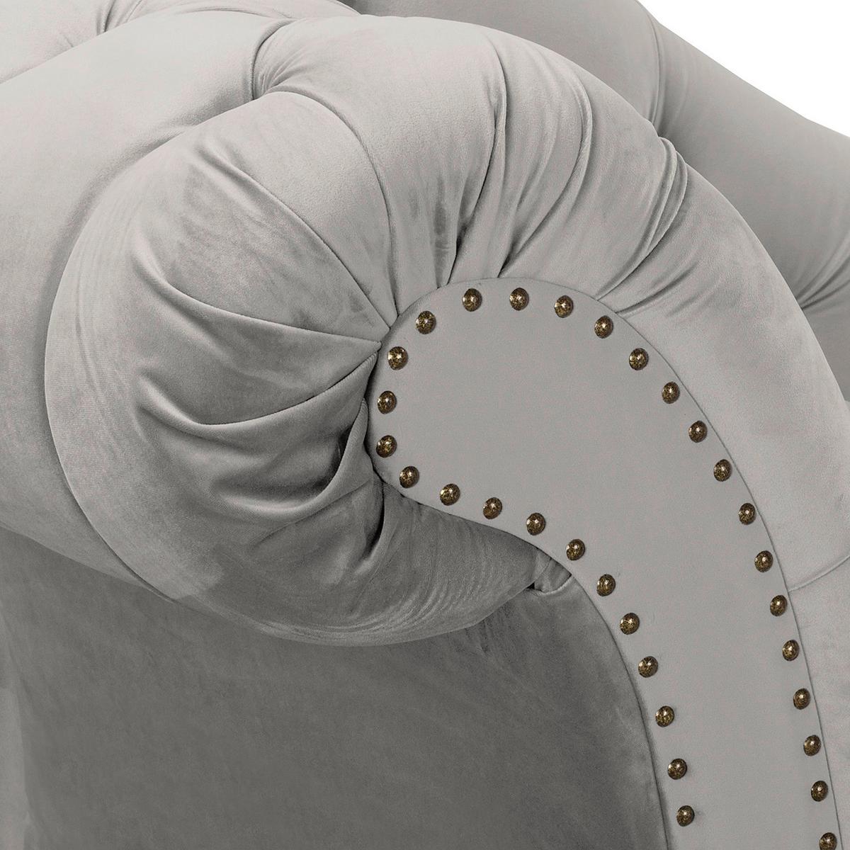 Récamiere Pako Grau B: 185cm - Braun/Grau, Design, Textil (185/93/75cm) - Livetastic