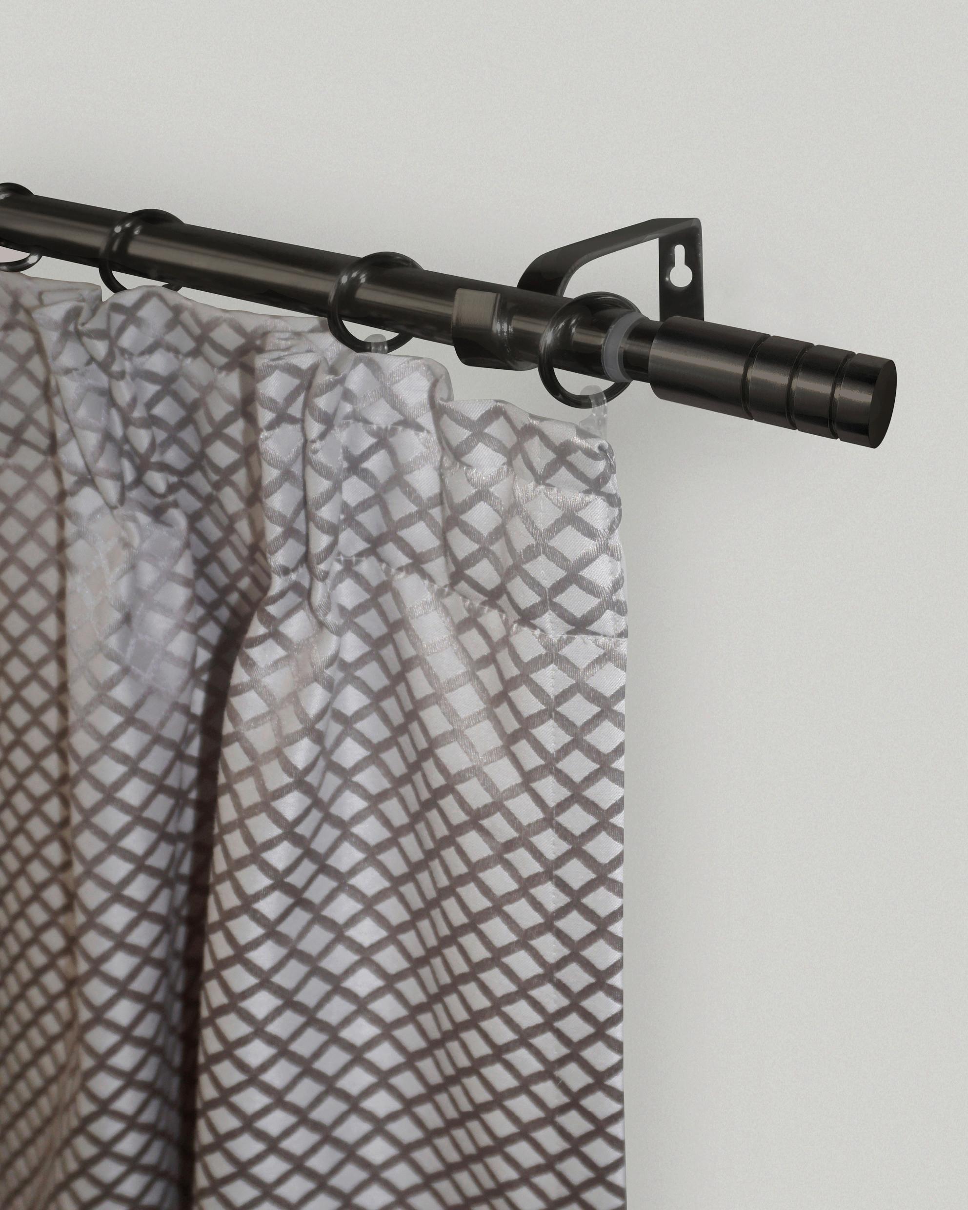 Rundstangengarnitur 1-lfg Ada Schwarz L: 120-230cm - Schwarz, ROMANTIK / LANDHAUS, Metall (120-230cm) - James Wood