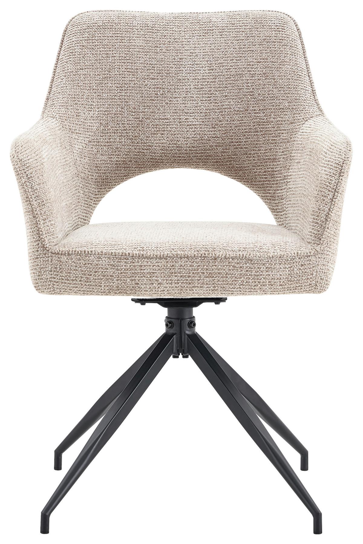 Armlehnstuhl Puro Schwarz/Khaki B: 60 cm - Khaki/Schwarz, MODERN, Textil/Metall (60/89/67cm) - Livetastic