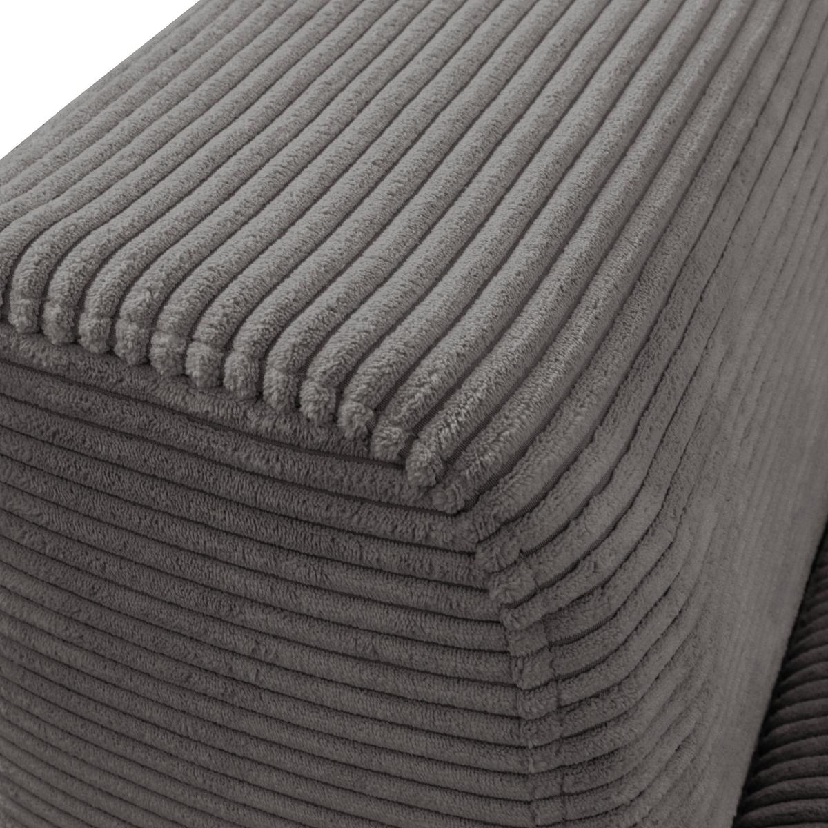 Ecksofa Berlin Cord Grau 313x172 Cm - Schwarz/Grau, Design, Textil (313/172cm) - Livetastic