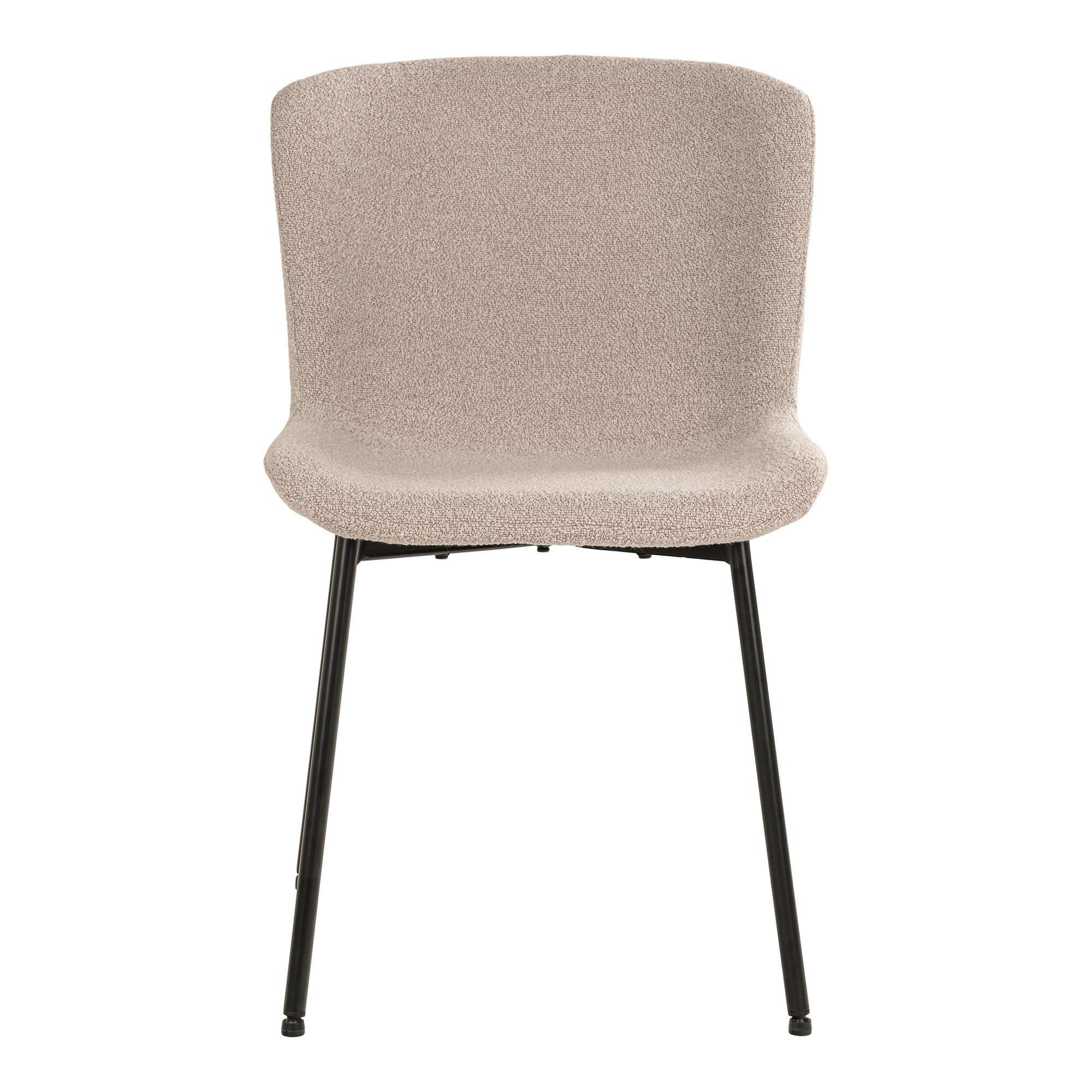 Stuhl-Set Maceda Beige B: 48 cm - Beige/Schwarz, MODERN, Textil/Metall (48/83/59cm) - MID.YOU