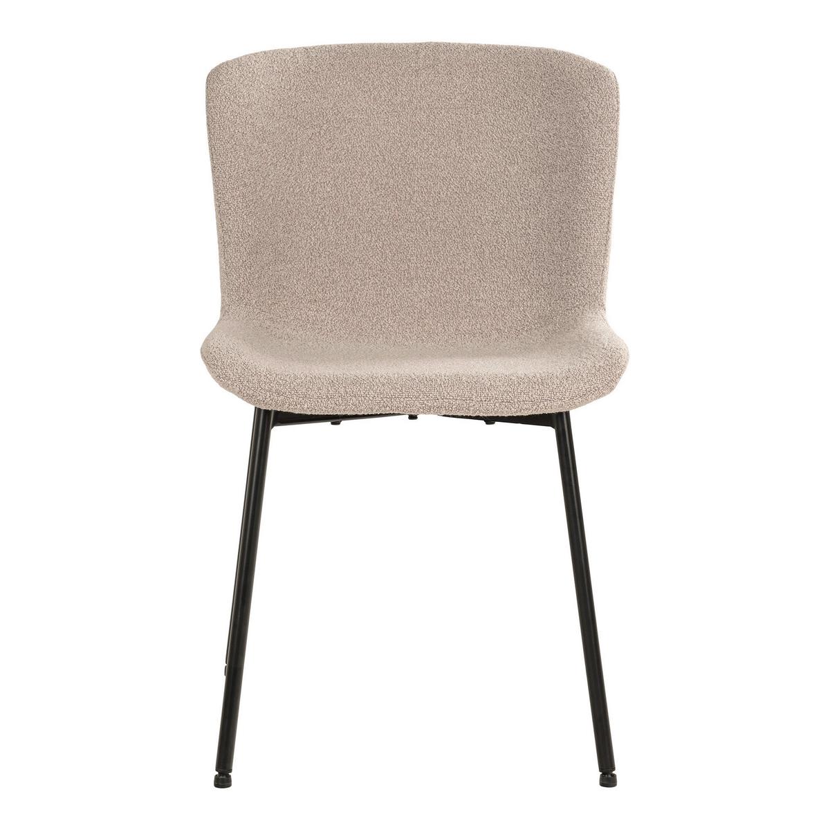 Stuhl-Set Maceda Beige B: 48 cm - Beige/Schwarz, MODERN, Textil/Metall (48/83/59cm) - MID.YOU