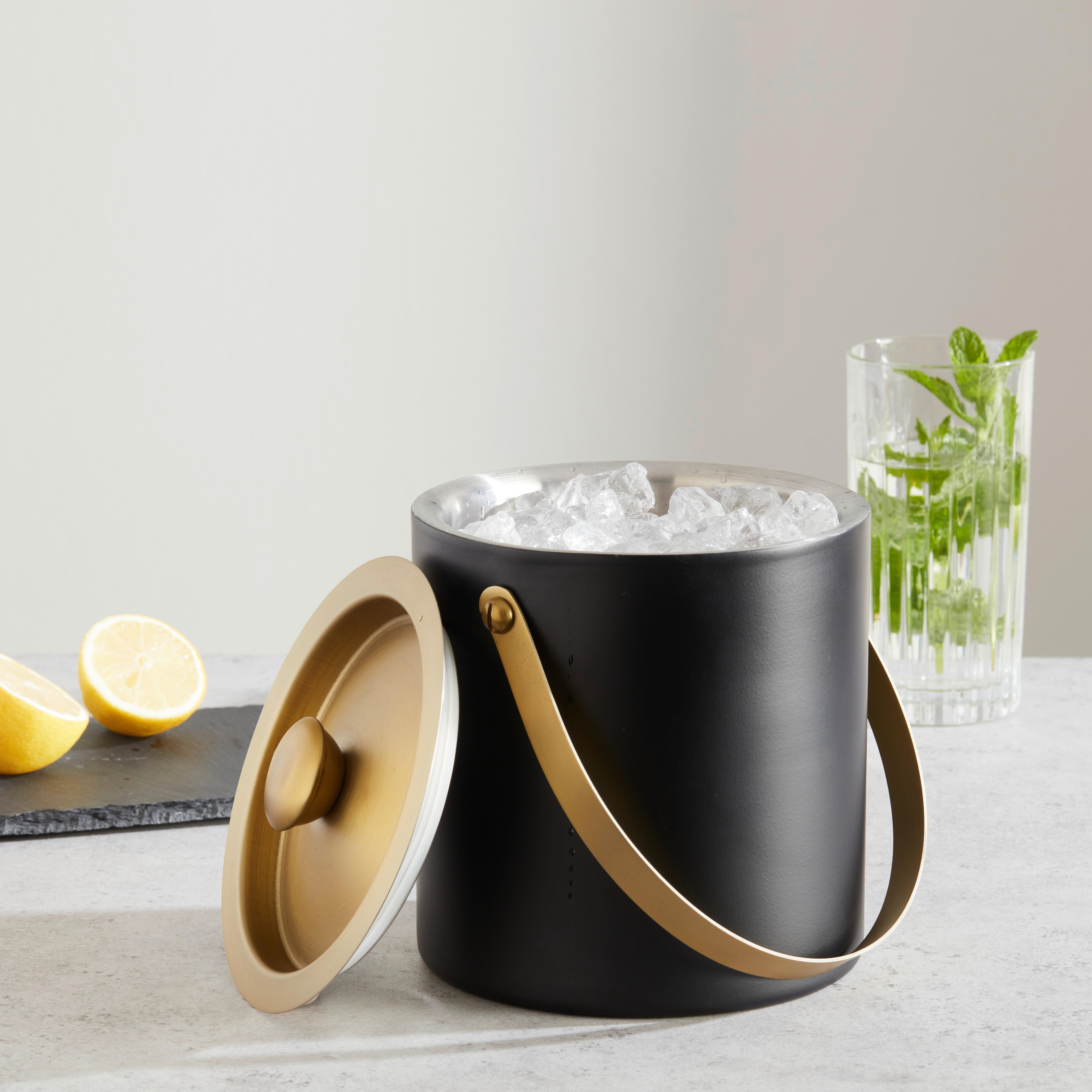 Kbelík Na Led Glamour - černá/barvy zlata, Moderní, kov (15/18cm) - Premium Living