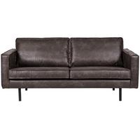 2,5-sitzer Rodeo Schwarz B: 190cm - Schwarz, Design, Leder/Metall (190/85/86cm) - Livetastic