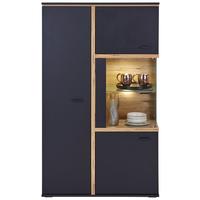 Vitrine Miron B: 86,7 cm mit Beleuchtung Massiv - MODERN, Glas/Holzwerkstoff (86,7/149/41,6cm)