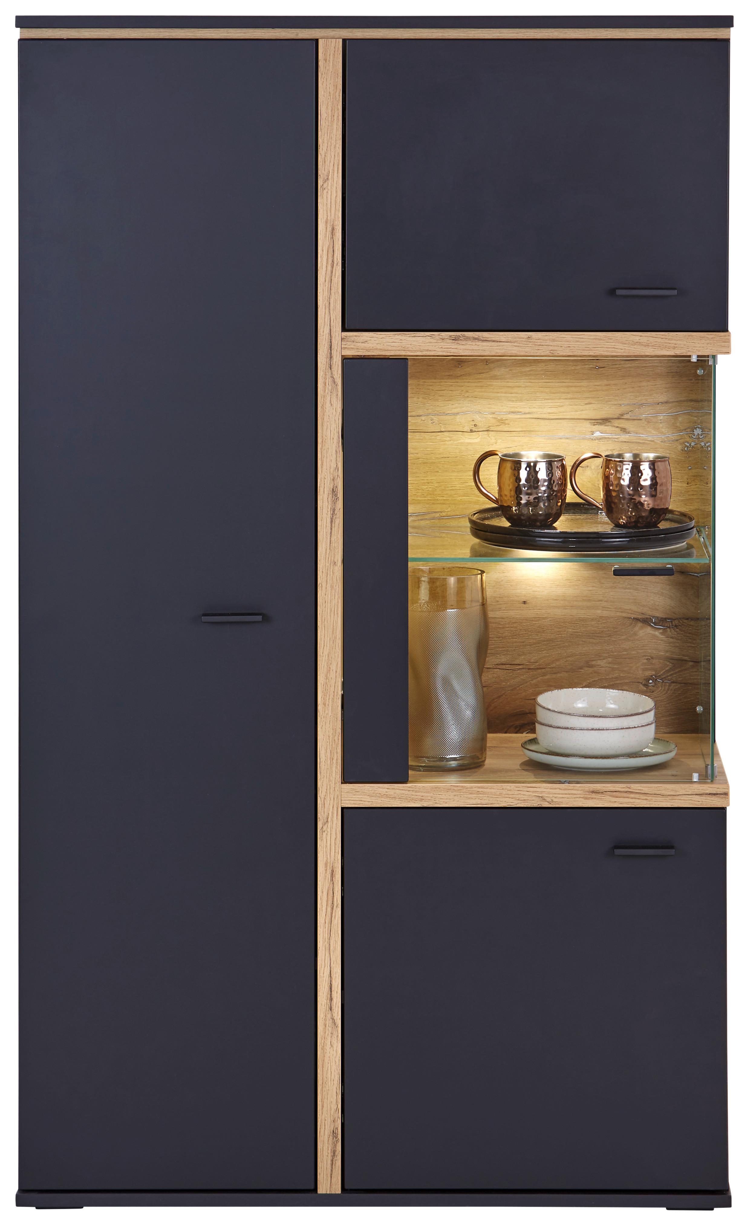 Vitrine Miron B: 86,7 cm mit Beleuchtung Massiv