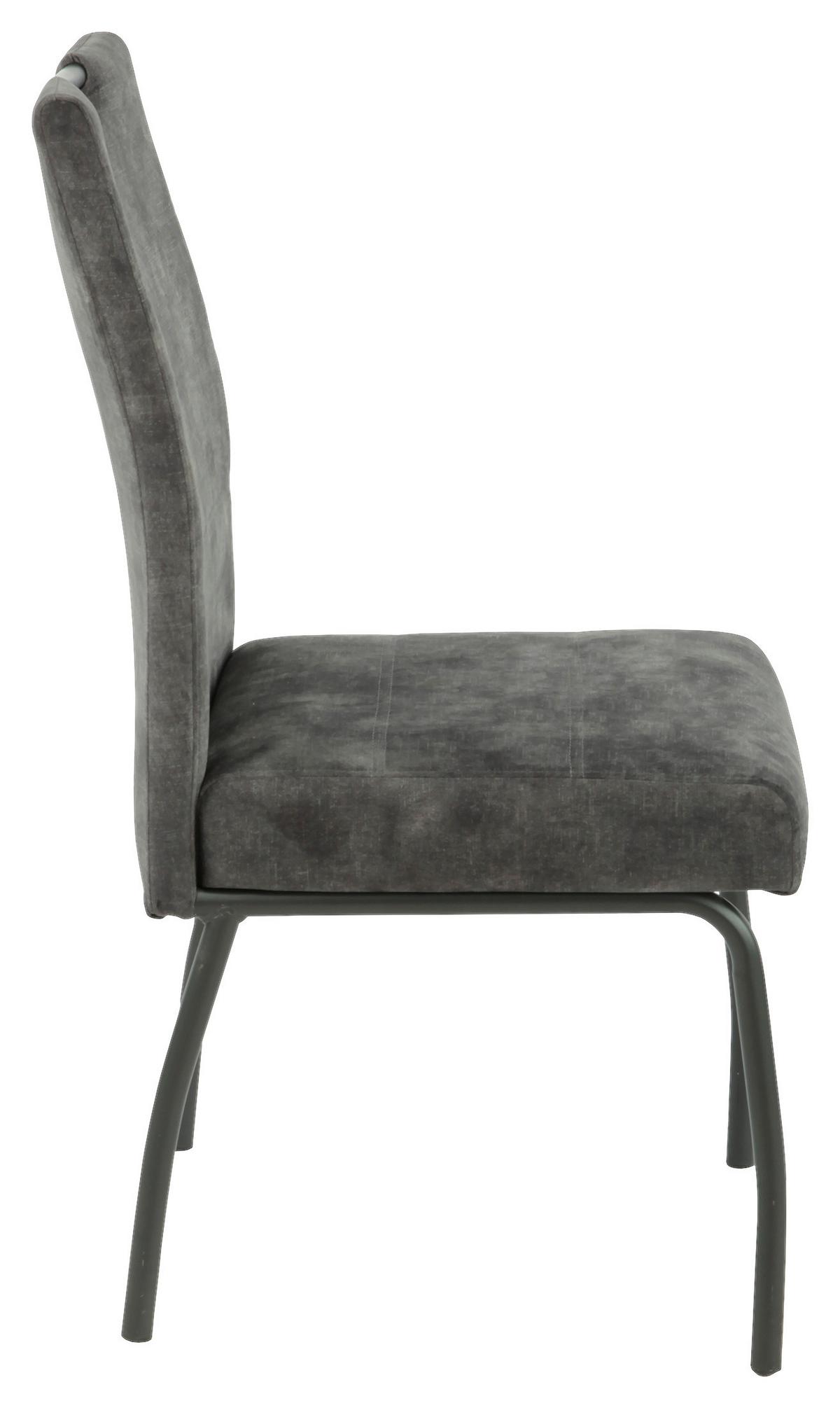 Négylábú Szék Evelyn - antracit/szürke, Konventionell, textil/fém (50/97/62cm)