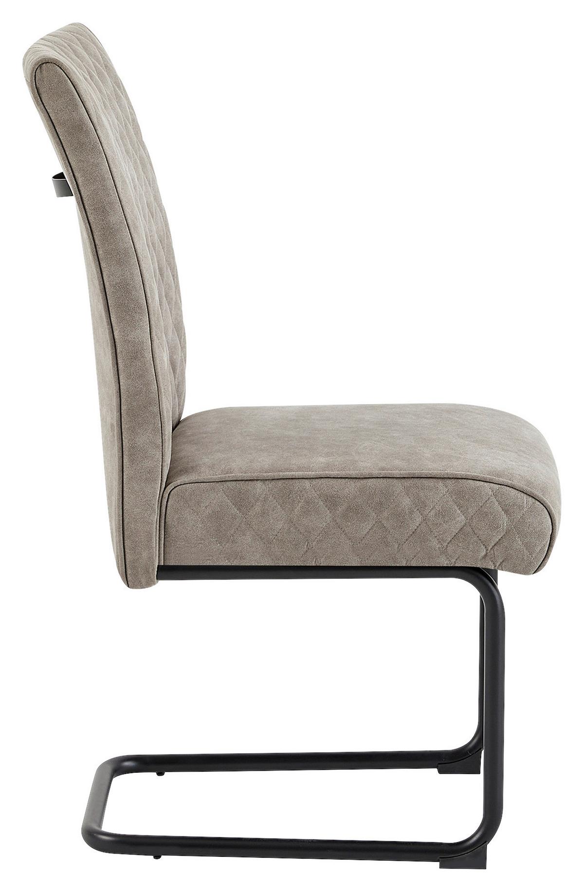 Schwingstuhl-set Maria-Xxl - Taupe/Schwarz, MODERN, Textil/Metall (45/95/60cm) - MID.YOU