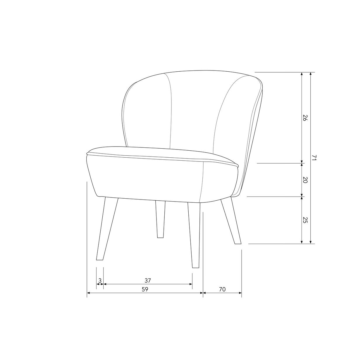 Sessel Gelb Sara B: 59cm - Gelb/Schwarz, Design, Textil (59/71/70cm) - Livetastic