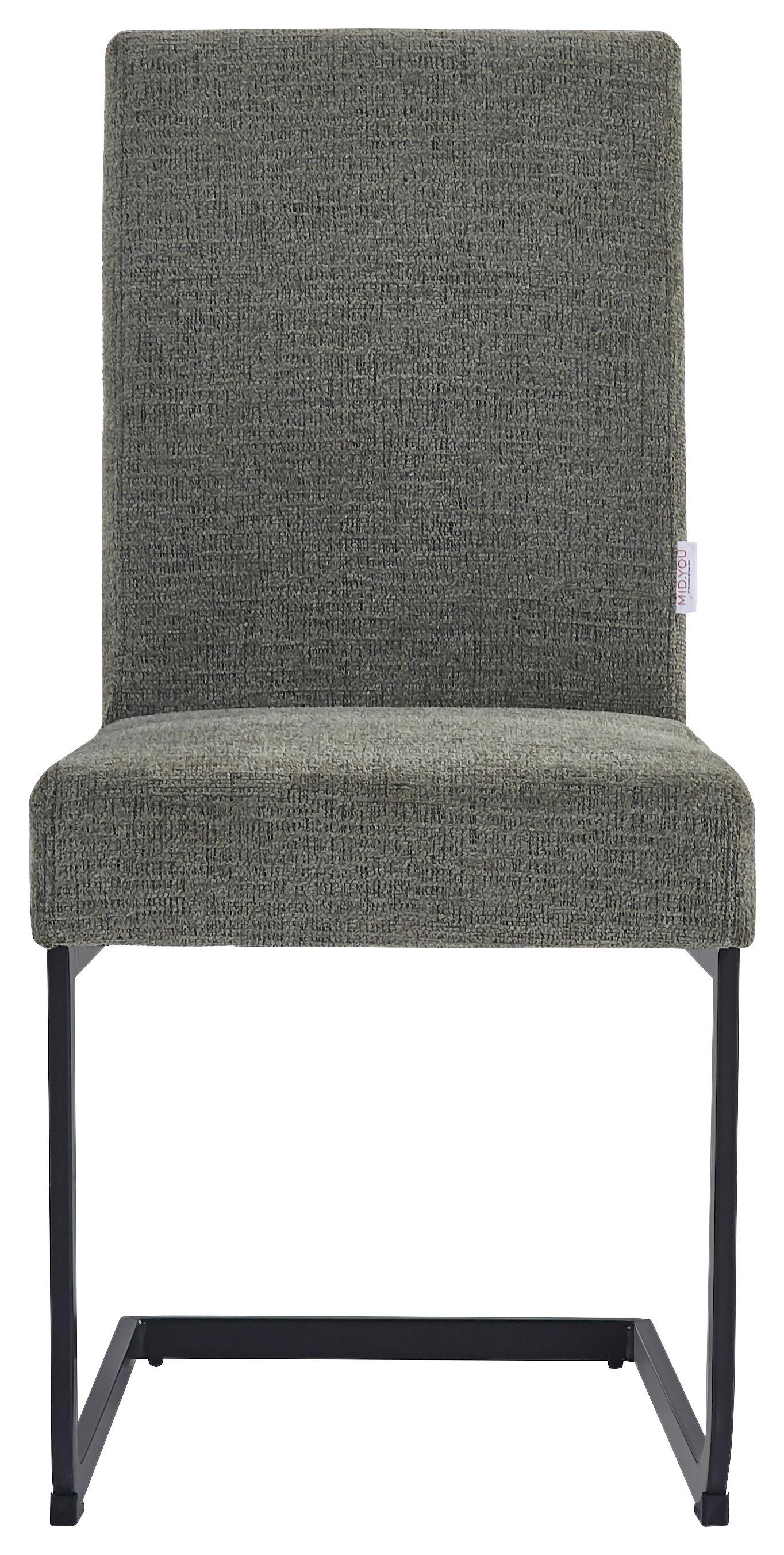 Schwinstuhl Terri Grün Gepolstert - Schwarz/Grün, MODERN, Textil/Metall (46/95/64cm) - MID.YOU