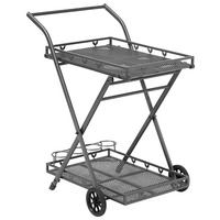 Garten-Servierwagen Toulouse 2 Ablagen Metall Grau B: 69 cm - Grau, Basics, Metall (69/54/87cm) - Gardenson