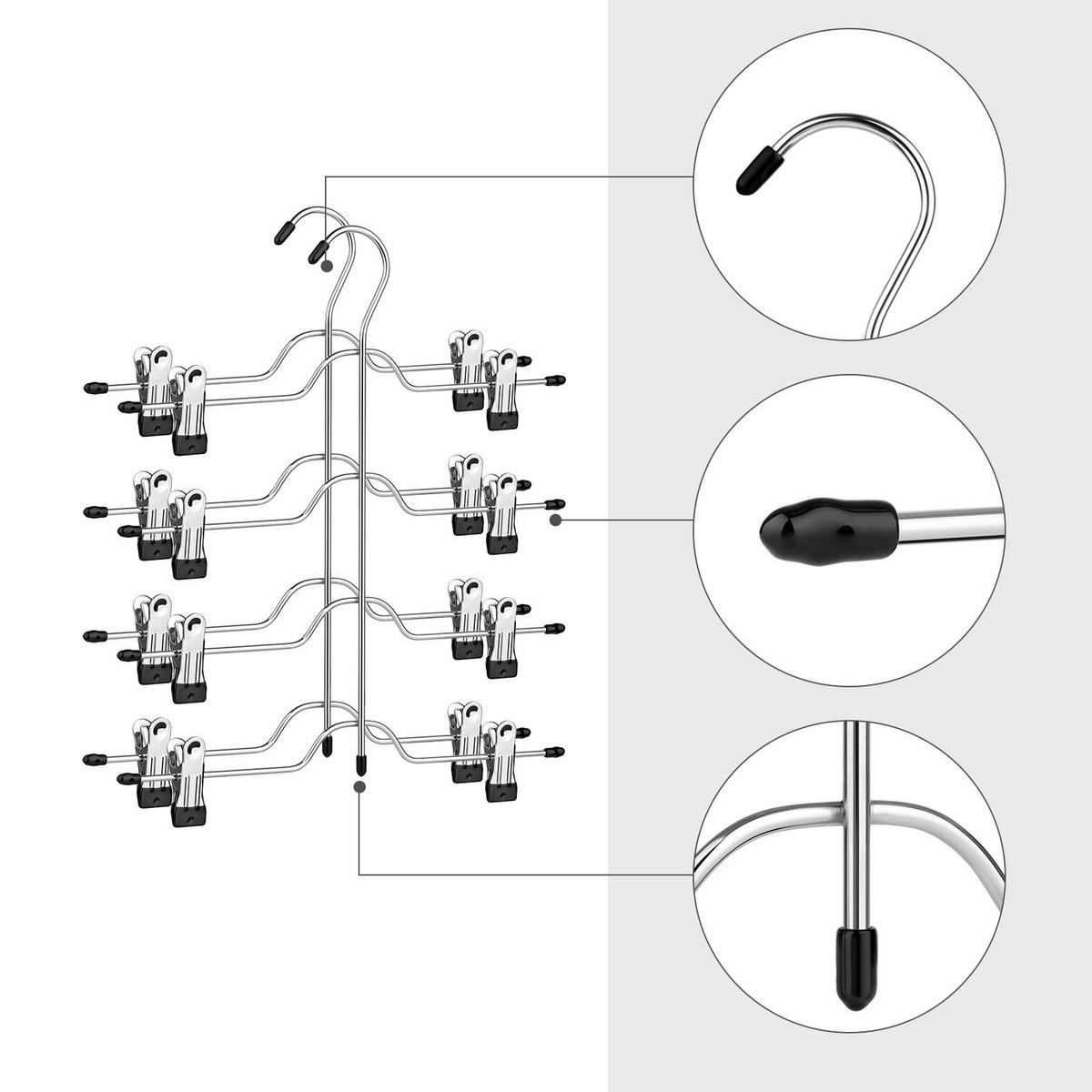 Kleiderbügelset Schwarz/silberfarben B: 33 Cm - Silberfarben/Schwarz, Basics, Kunststoff/Metall (33cm)