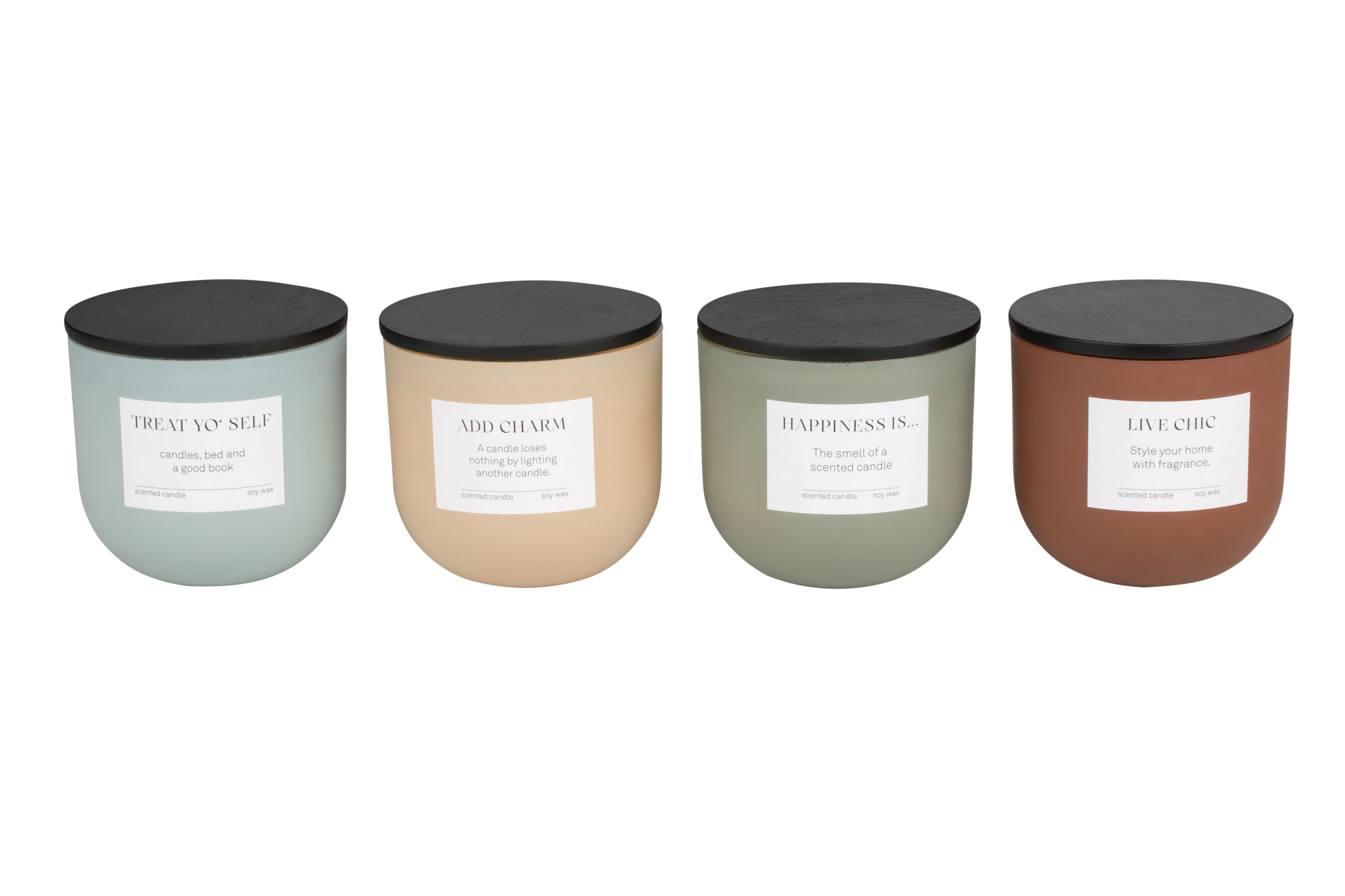 Vonná svíčka CAMILLA -TOP- - šedá/modrá, Moderní, přírodní materiály/sklo (10/9cm) - Mömax