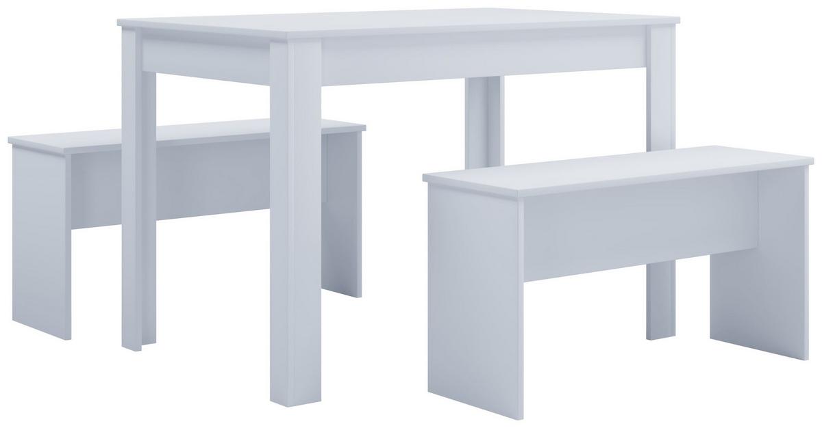 Tischgruppe Esal Xxl - Weiß, Basics, Holzwerkstoff (110/75/70cm) - MID.YOU