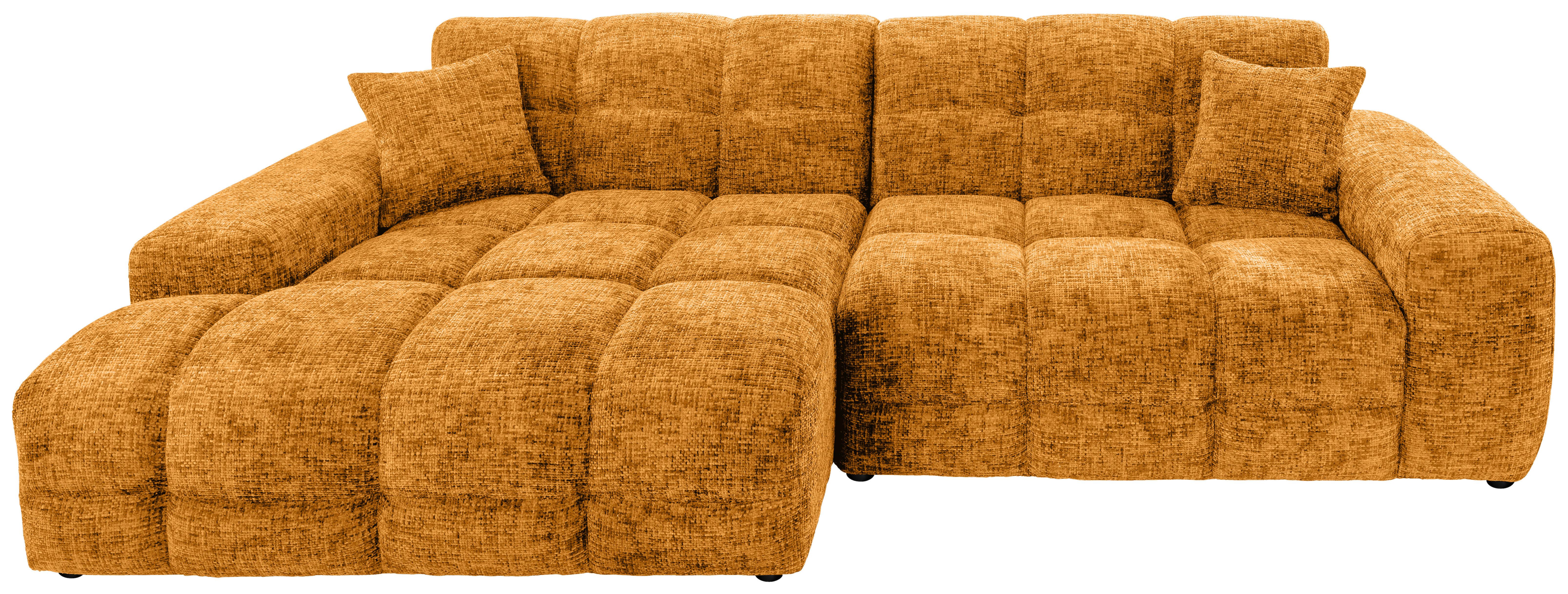 Ecksofa Bosco Goldfarben S: 152x301 cm - Goldfarben/Schwarz, MODERN, Textil (152/301cm) - Livetastic