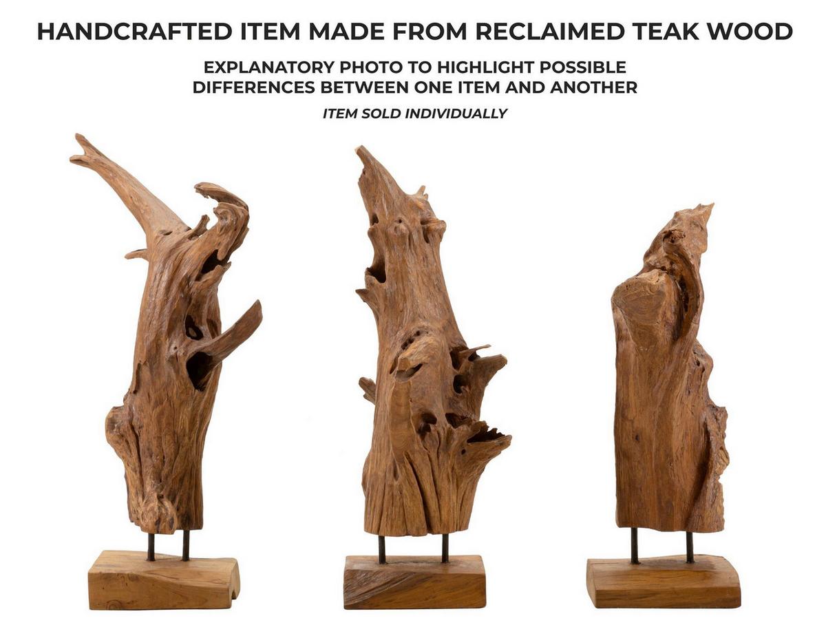 Skulptur Akar Teak, Braun B: 23 cm - Braun, Basics, Holz (23/64/27cm)